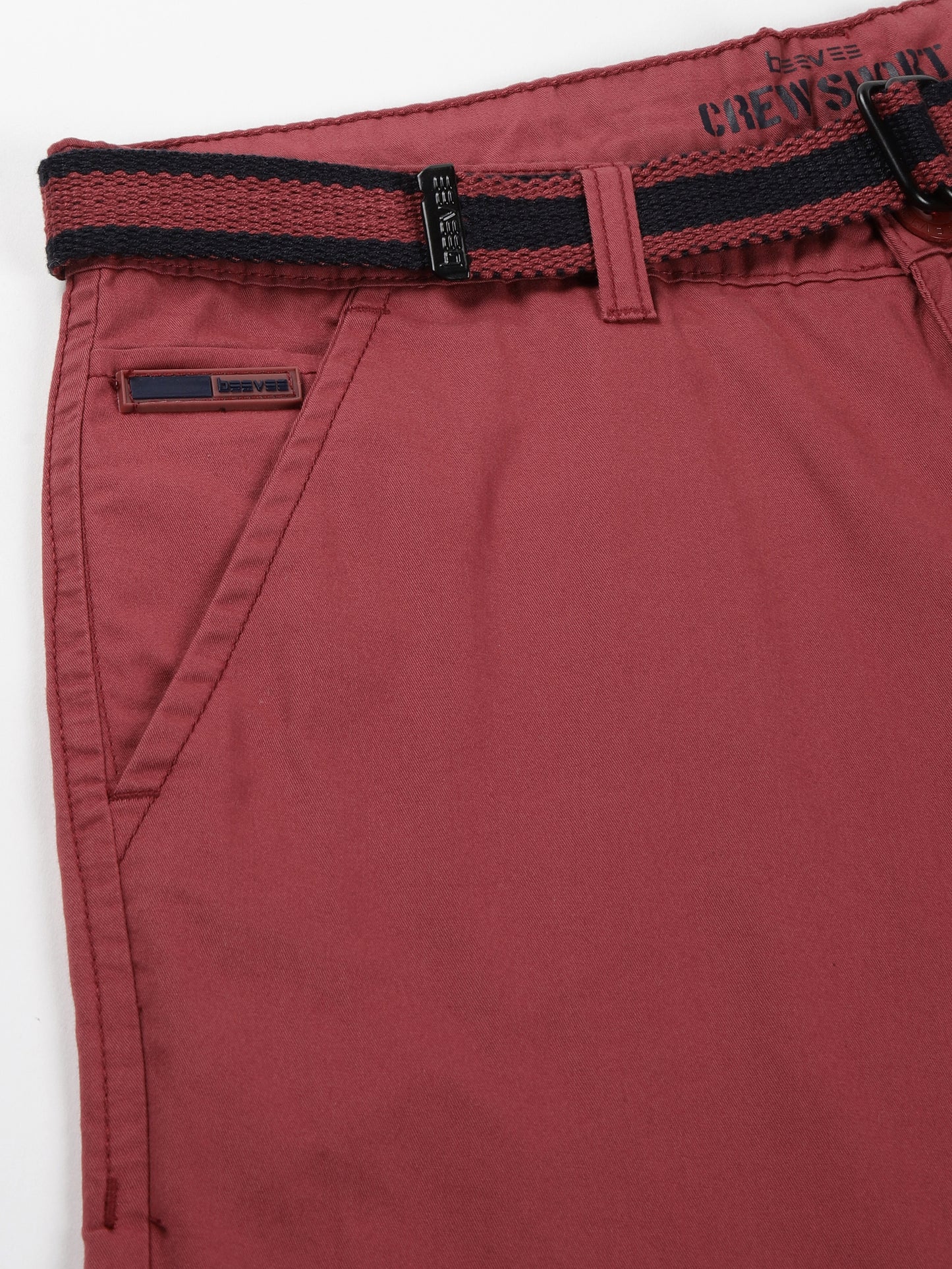 Plain Rust Shorts With Belt