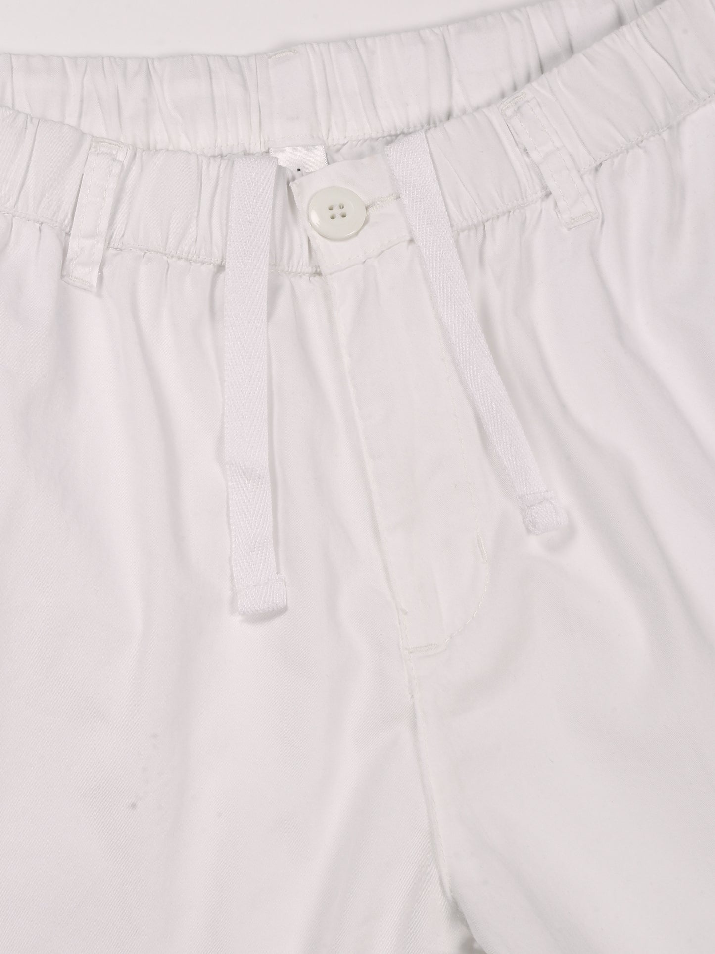 Light Weight Elasticated Waist Zip Pocket White Lounge Pants