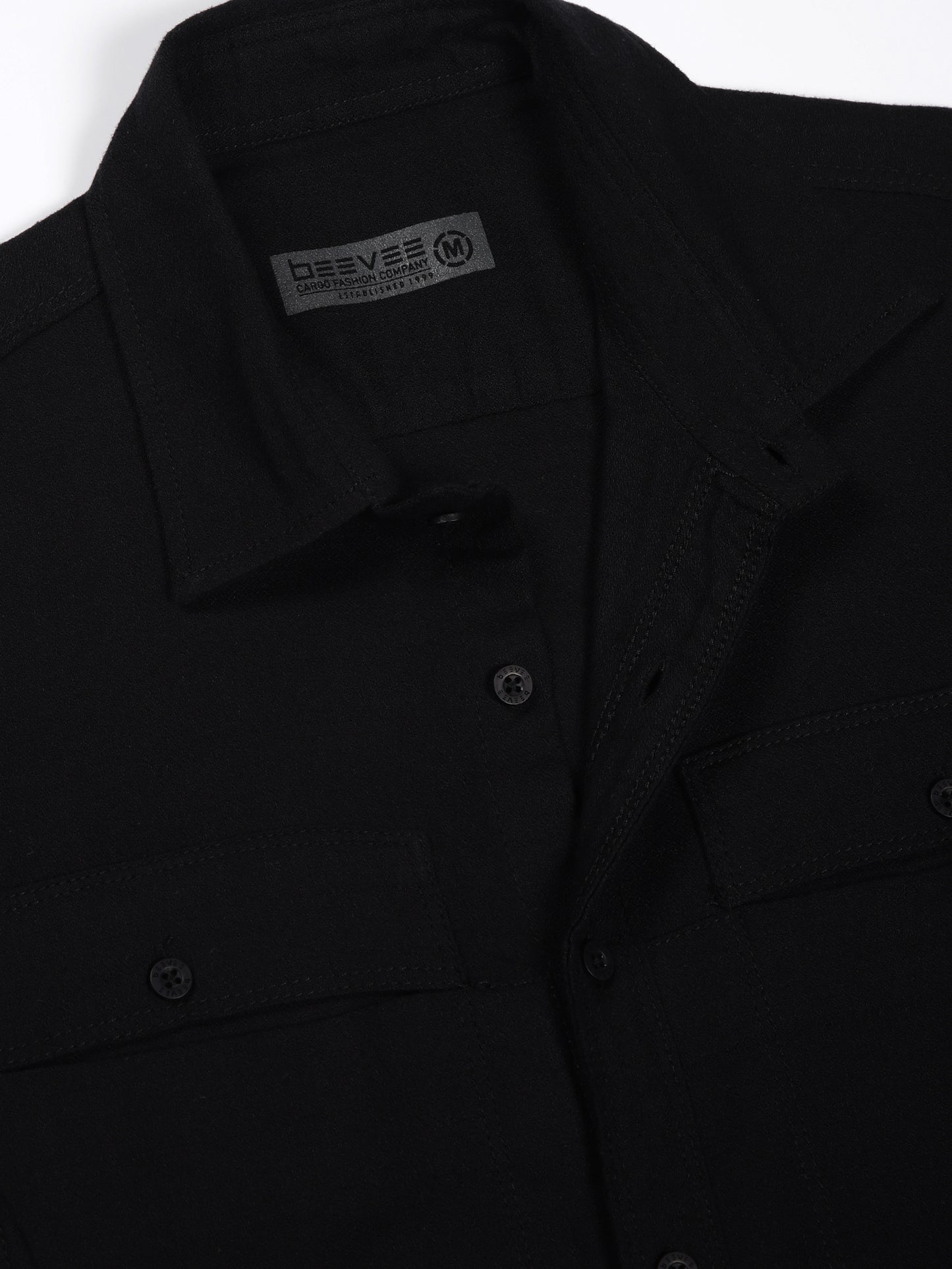 Multi Pocket Black Cargo Shirt