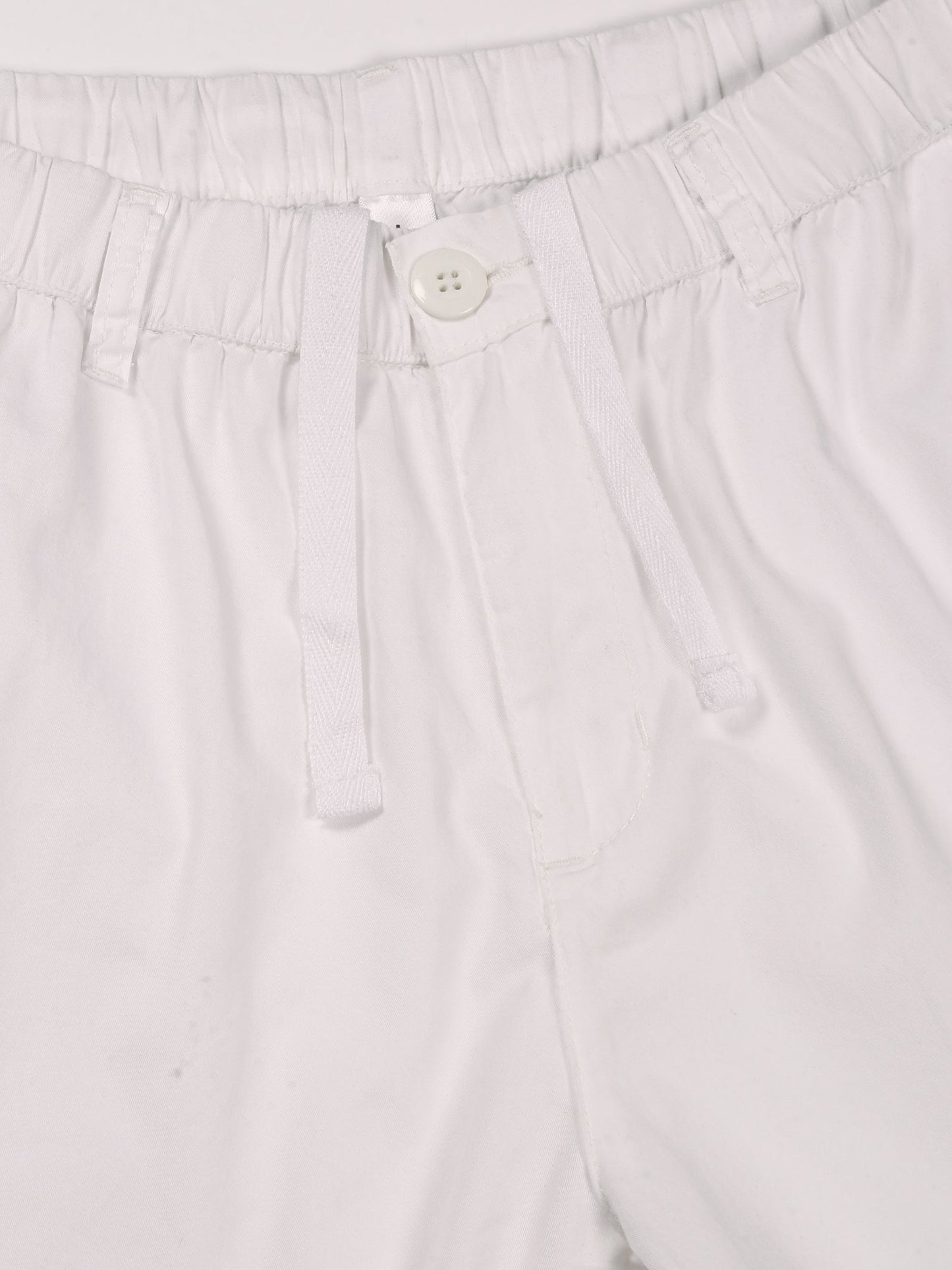 Light Weight Elasticated Waist Zip Pocket White Lounge Pants