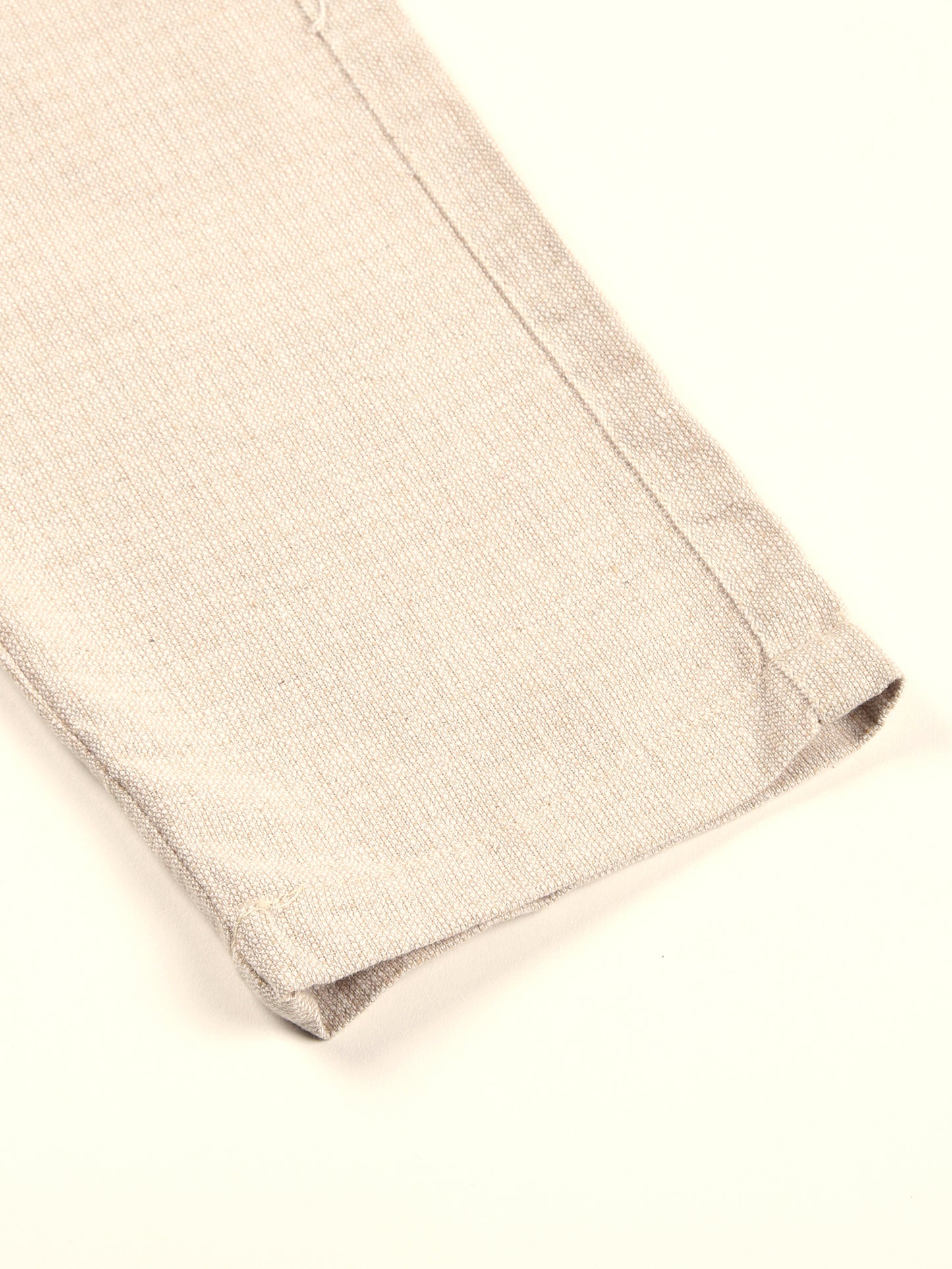 Yarn Dyed Elasticated  Waist Zip Pocket Beige Lounge Pants