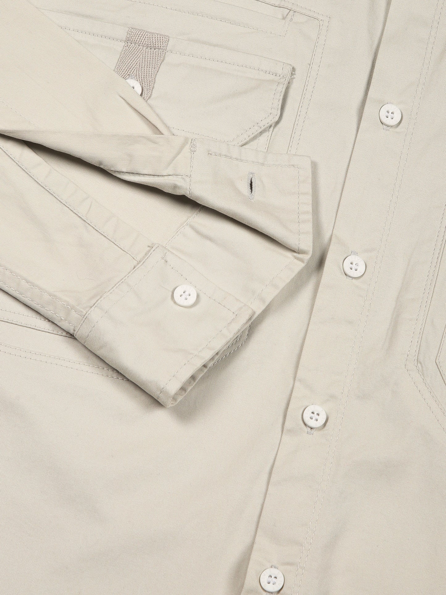 Double Pocket Stretchable Grey Cargo Shirt