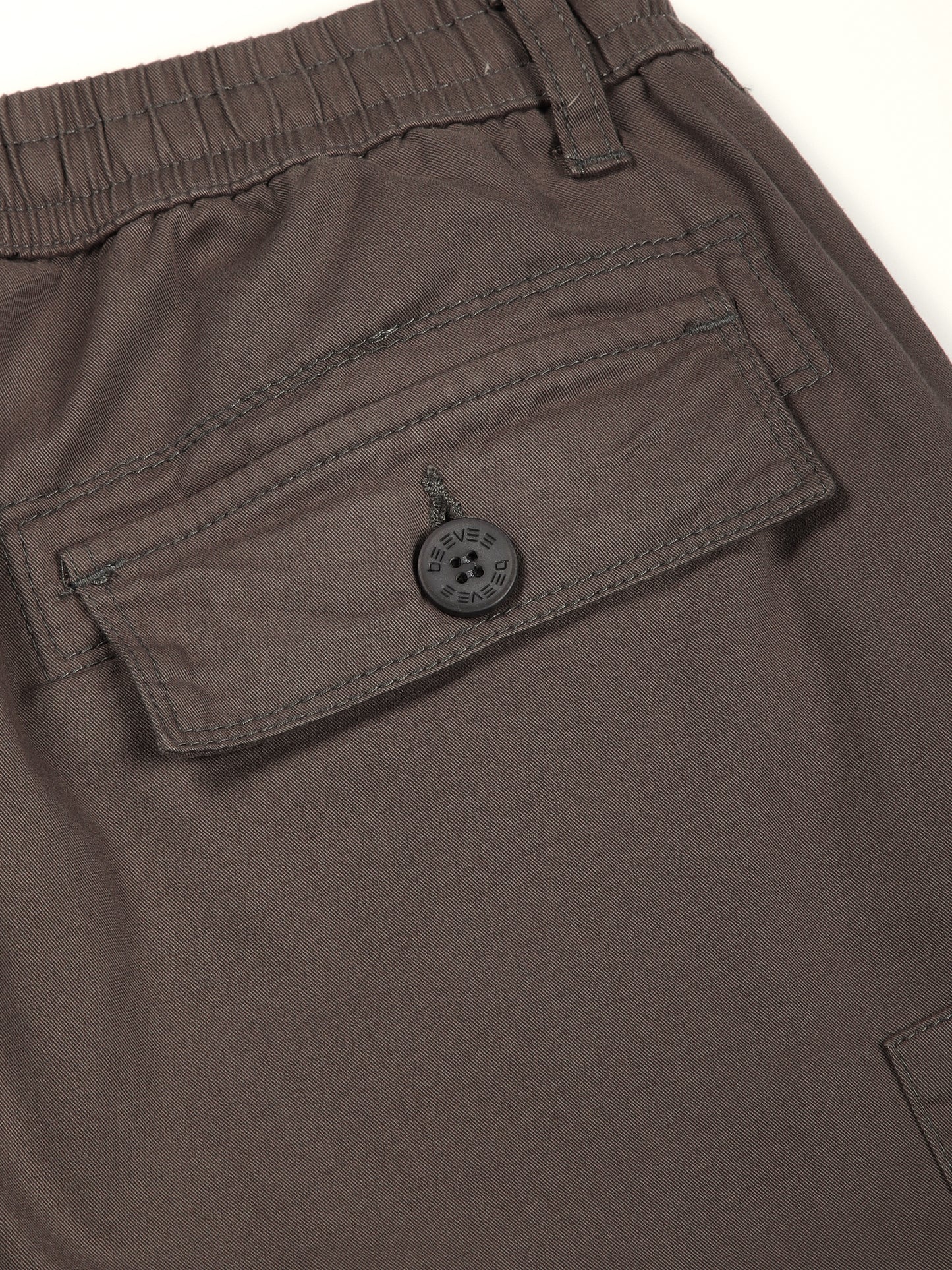 Elasticated Waist Multi Pocket Stretchable Grey Cargo