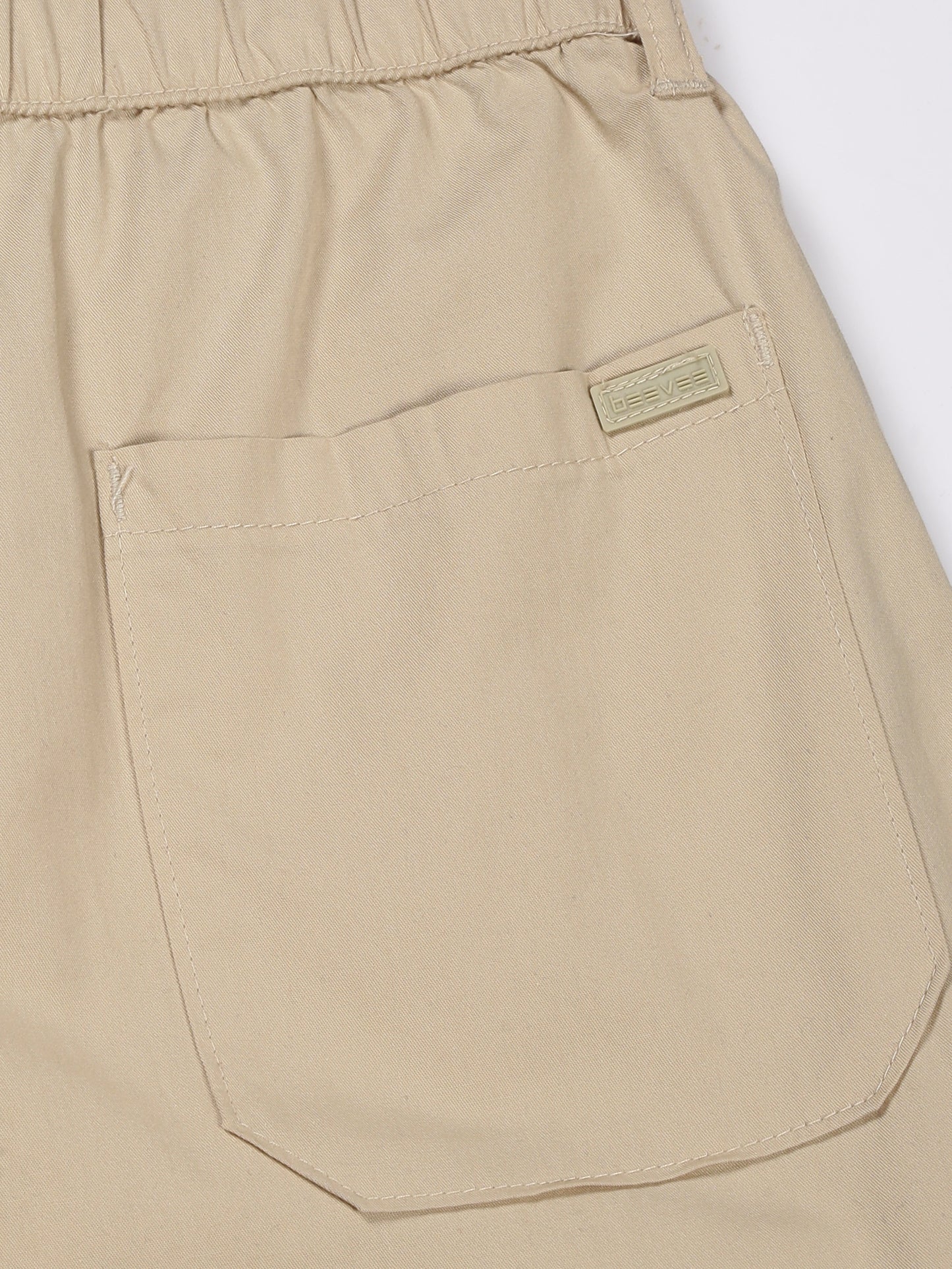 Light Weight Elasticated Waist Zip Pocket Beige Lounge Pants