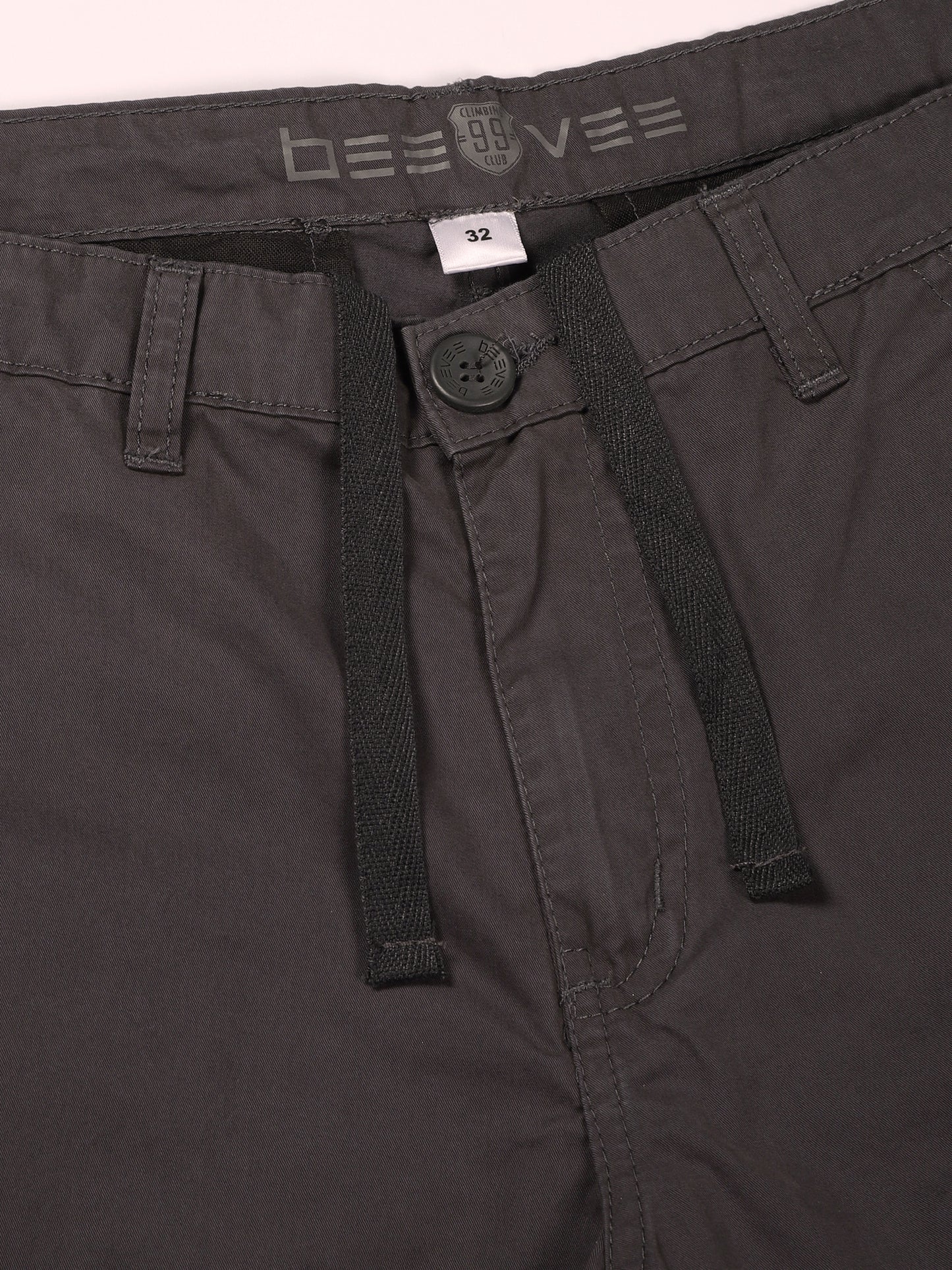 Zip Pocket Stretchable M Grey Cargo Shorts