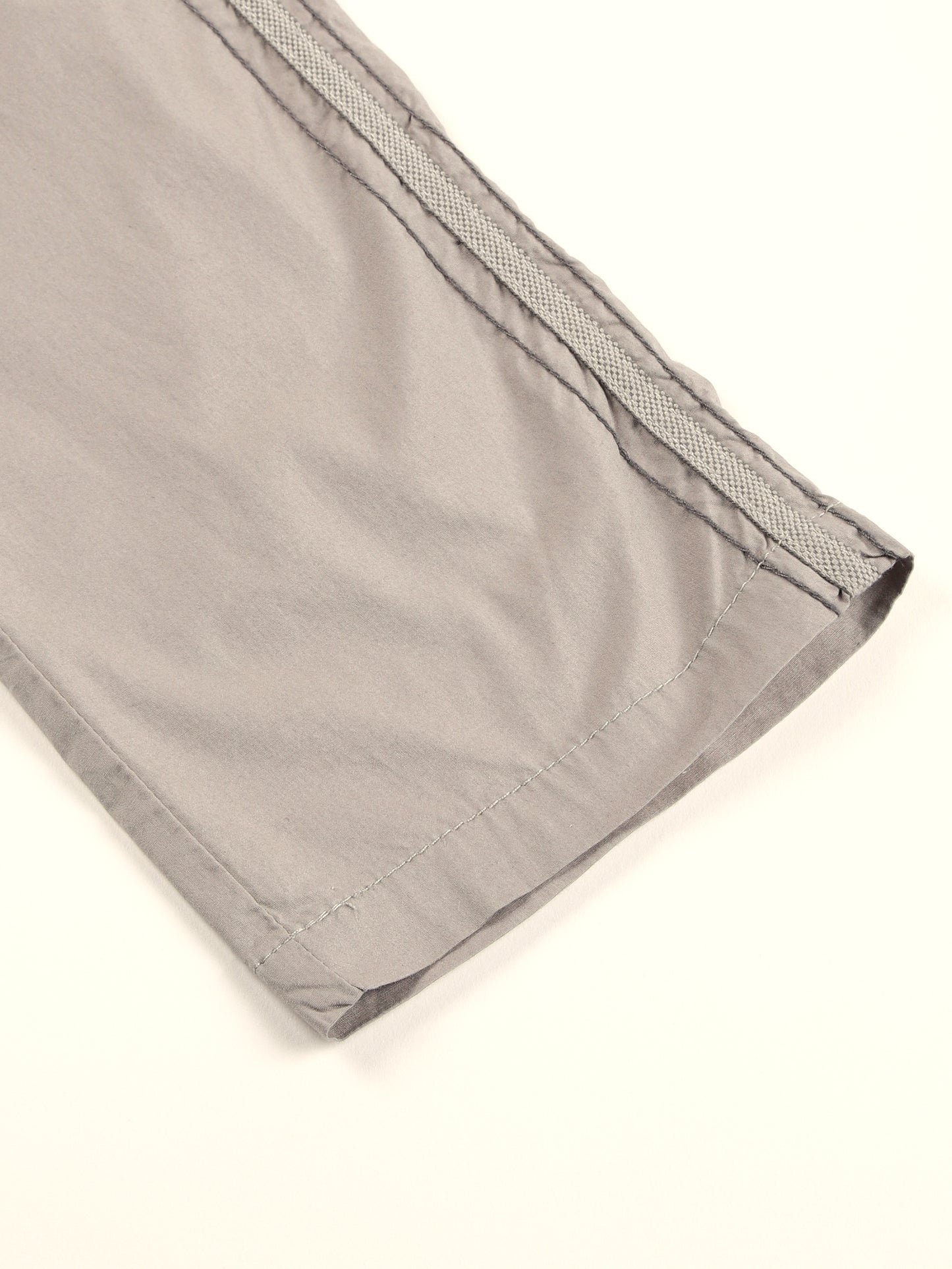 Elasticated Waist Zip Pocket Stretchable Light Grey Lounge Pants with Side Tape