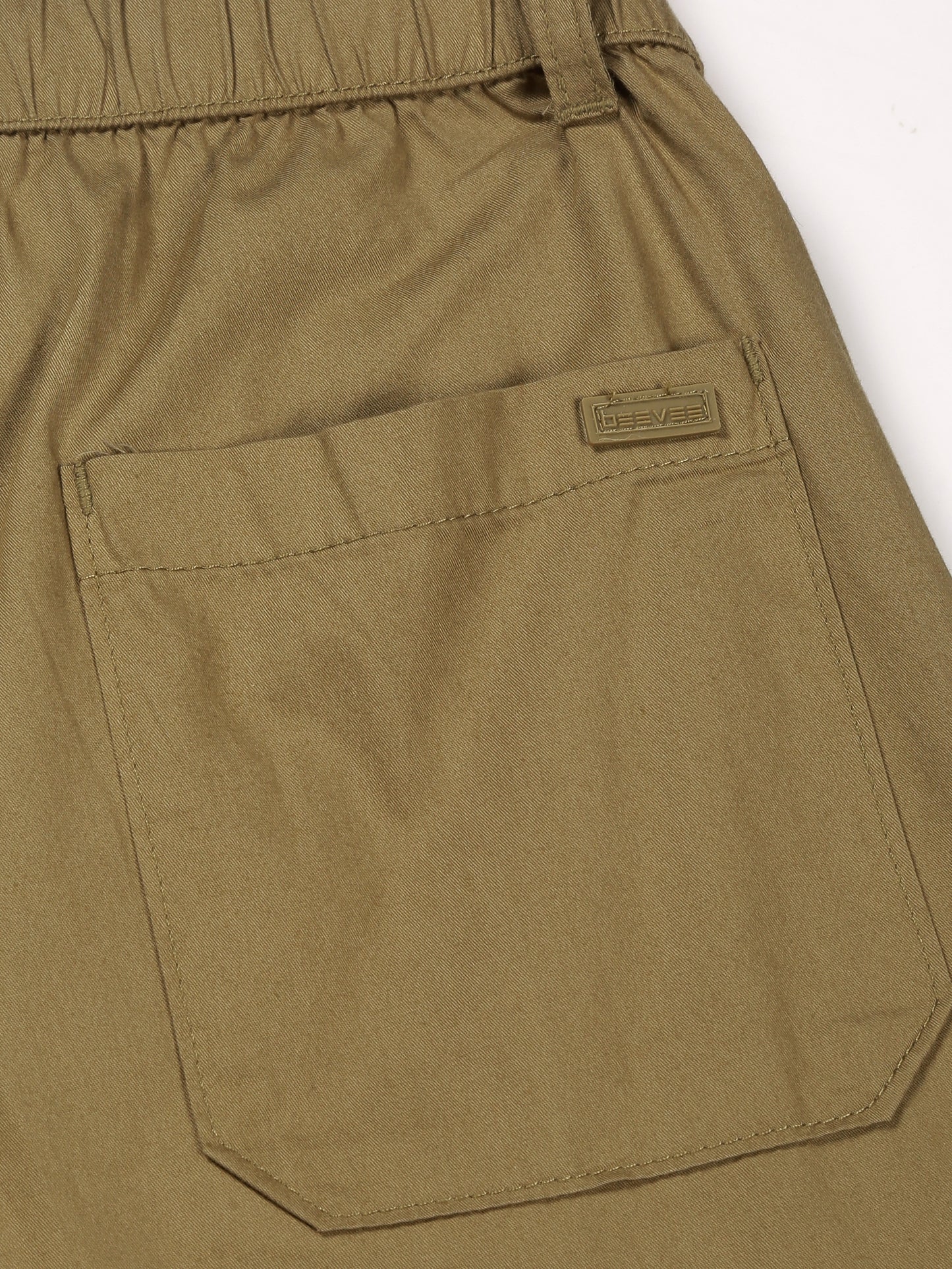 Light Weight Elasticated Waist Zip Pocket Khaki Lounge Pants