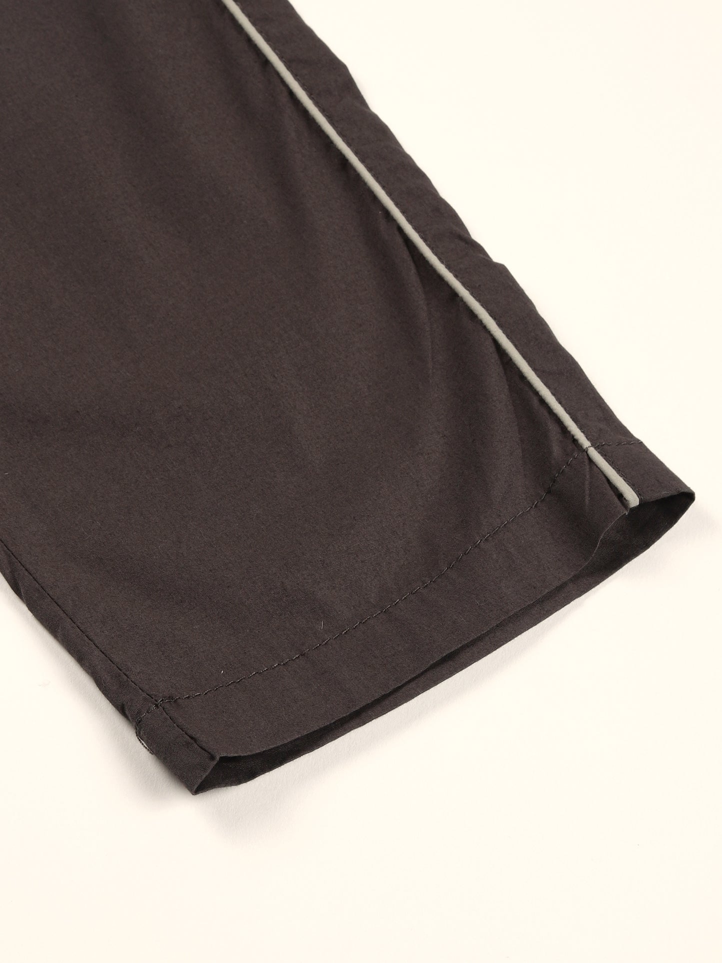 Elasticated Waist Zip Pocket Stretchable Grey Lounge Pants with Side Tape