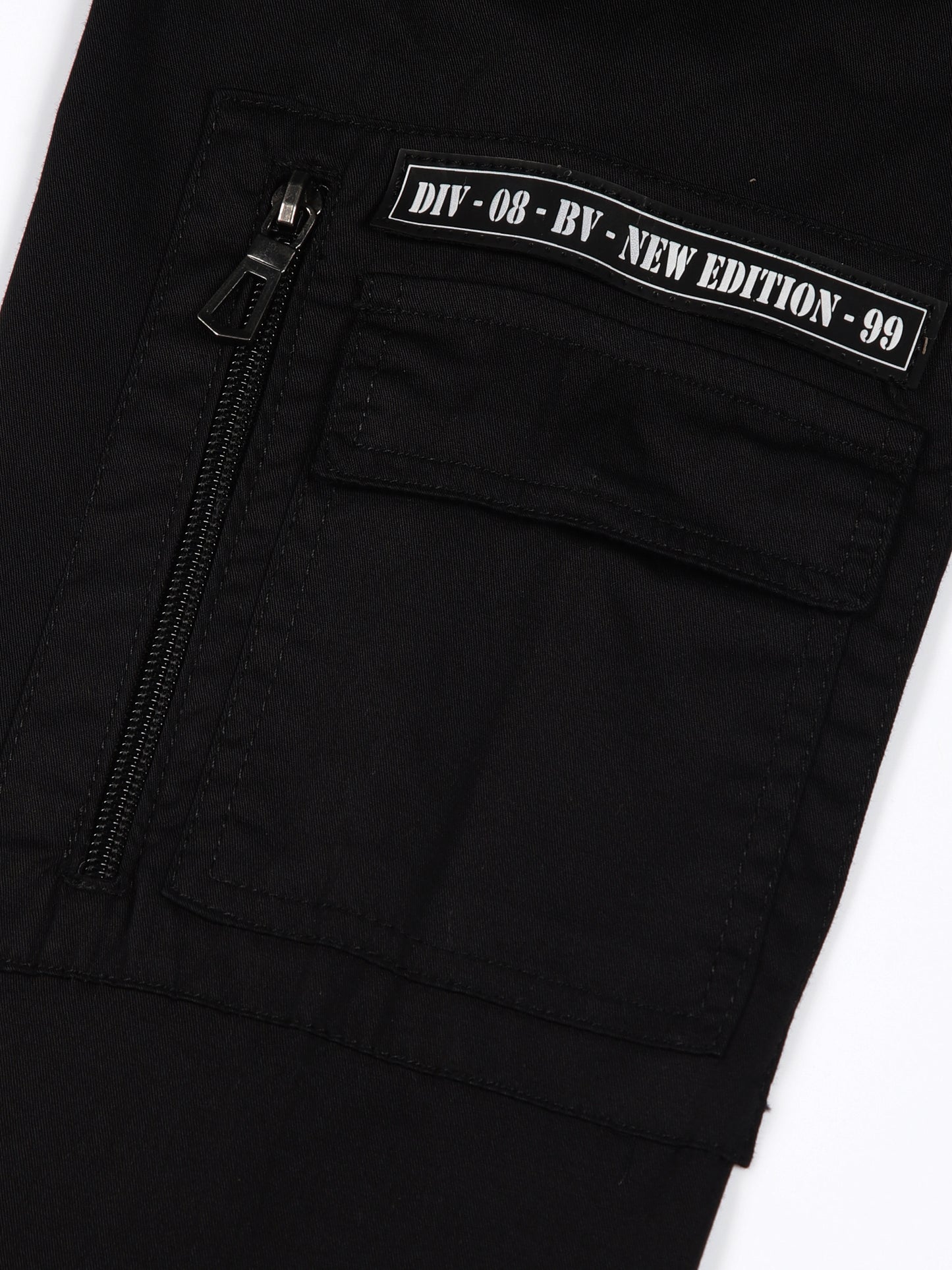 Zip Pocket Stretchable Black Cargo Shirt
