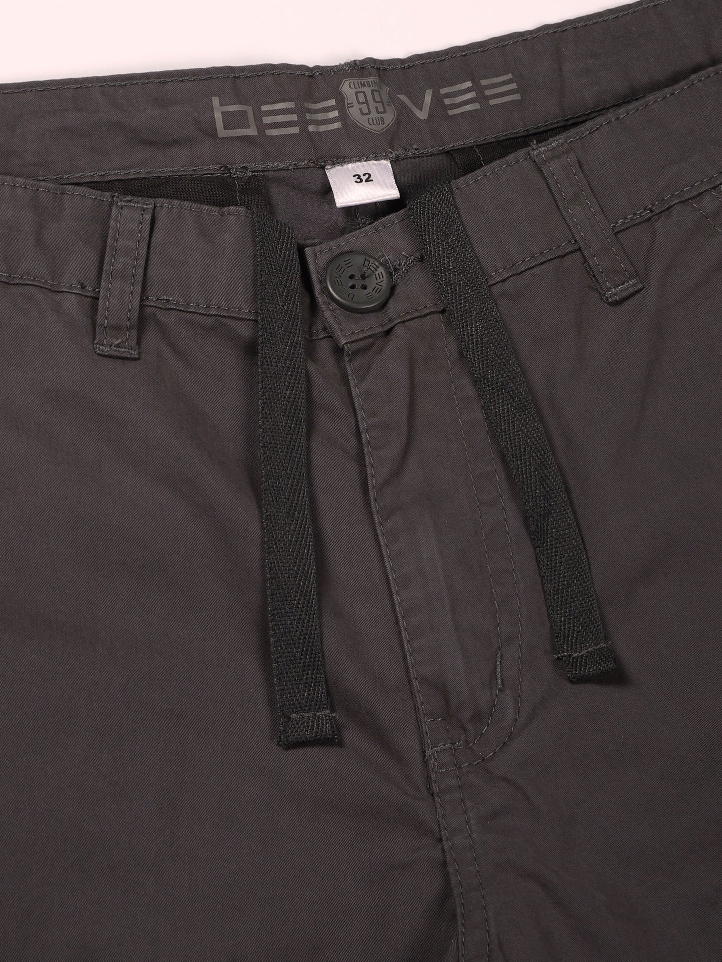 Zip Pocket Stretchable M Grey Cargo Shorts