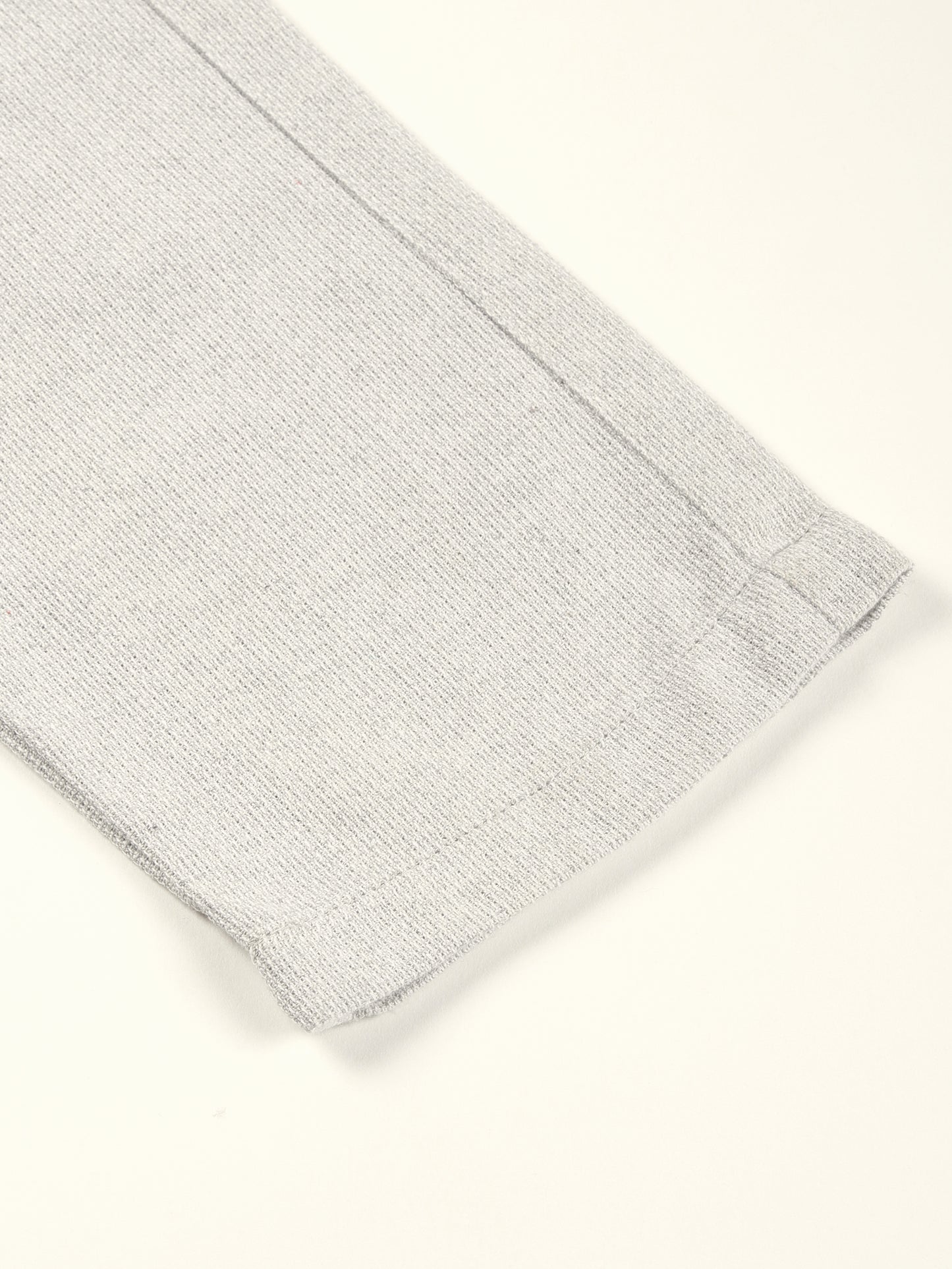 Yarn Dyed Elasticated  Waist Zip Pocket Beige Lounge Pants