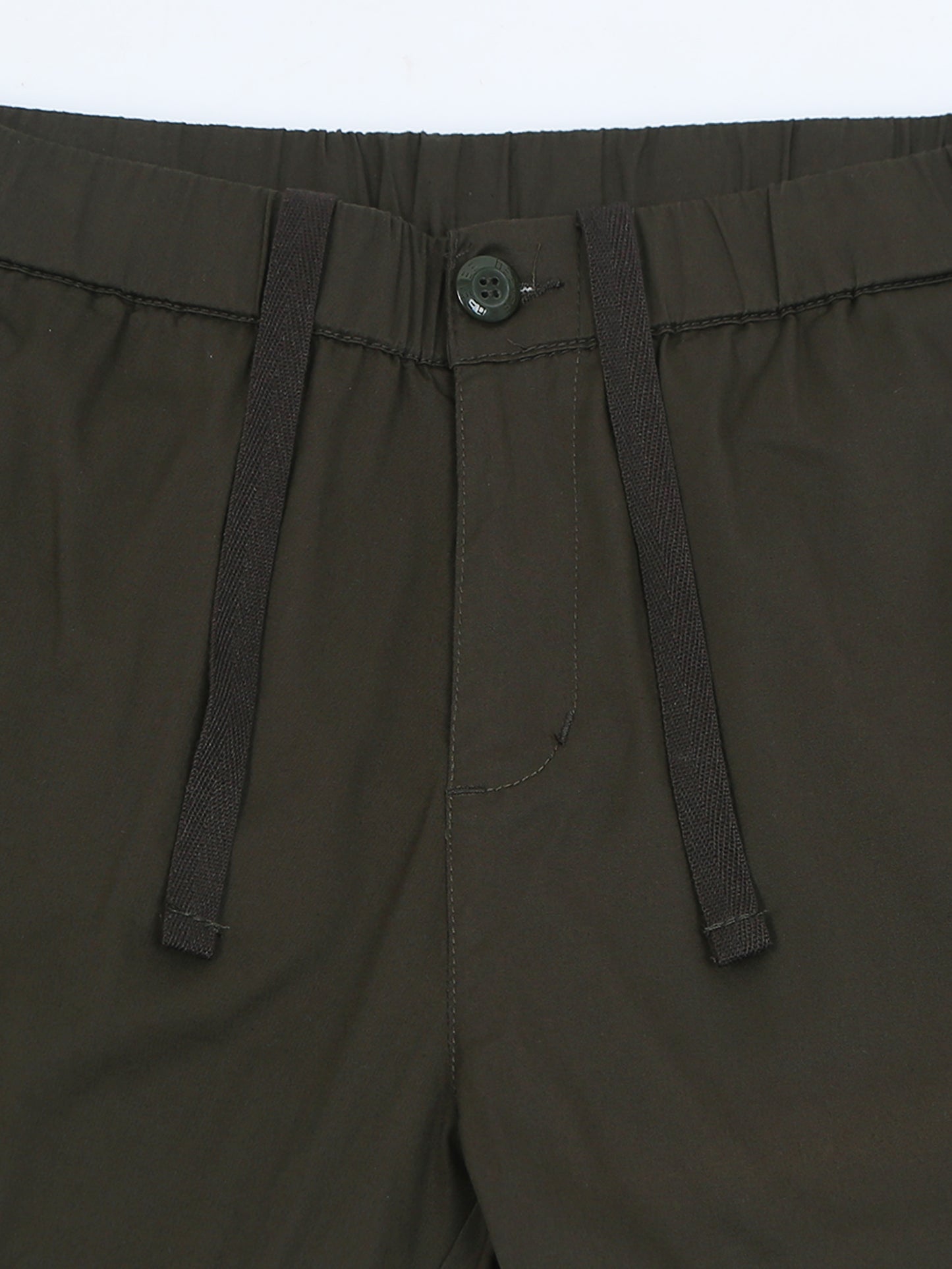Elasticated Waist Zip Pocket Stretchable Olive Lounge Pants with Side Tape