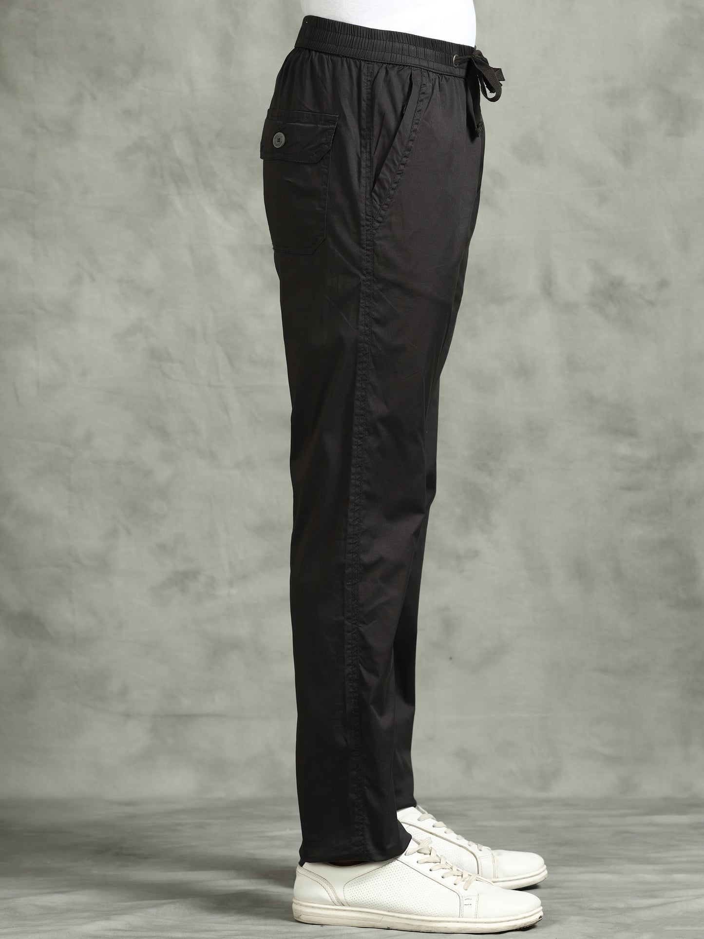 Elasticated Waist Zip Pocket Stretchable Grey Lounge Pants