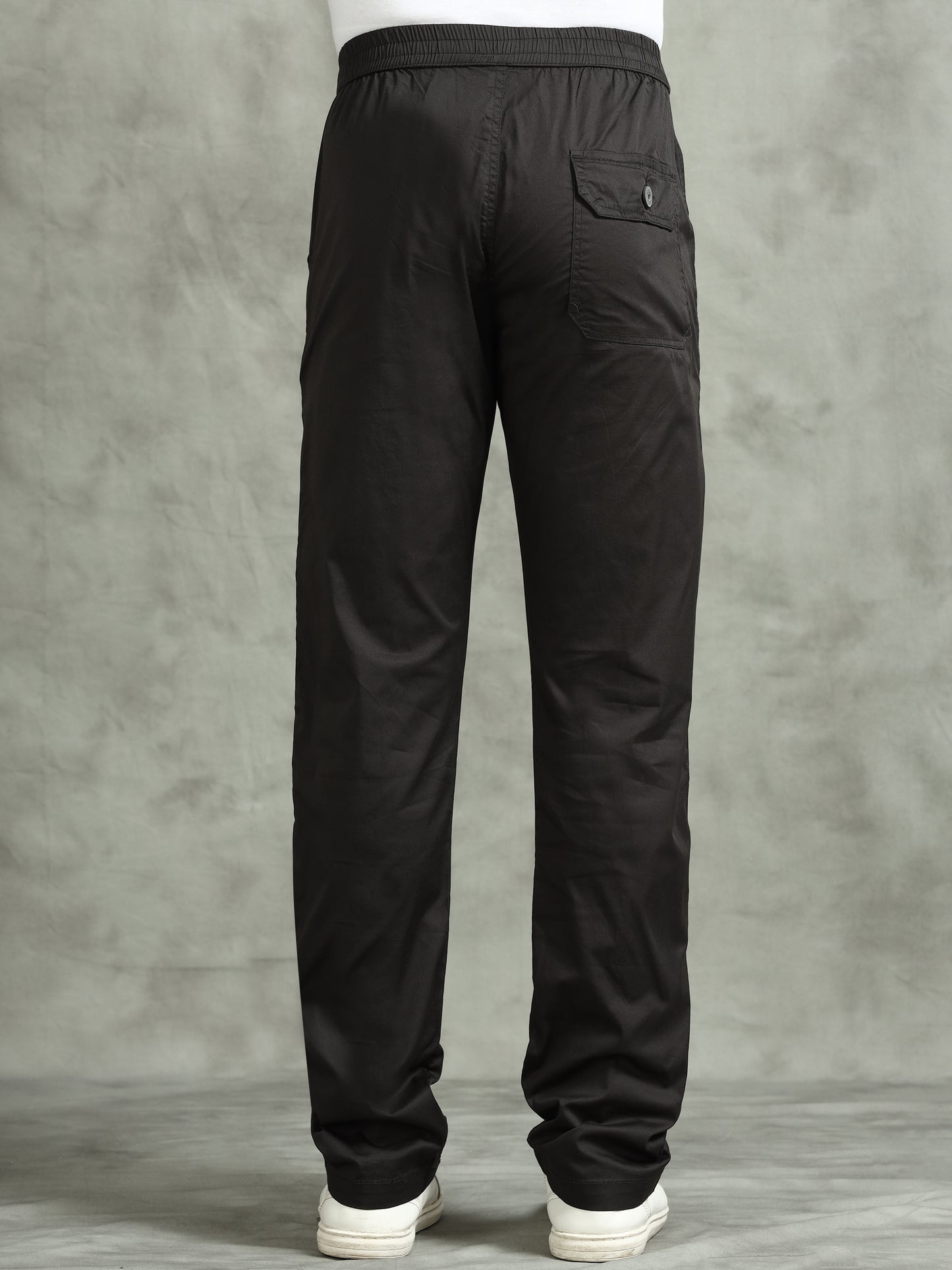 Elasticated Waist Zip Pocket Stretchable Grey Lounge Pants