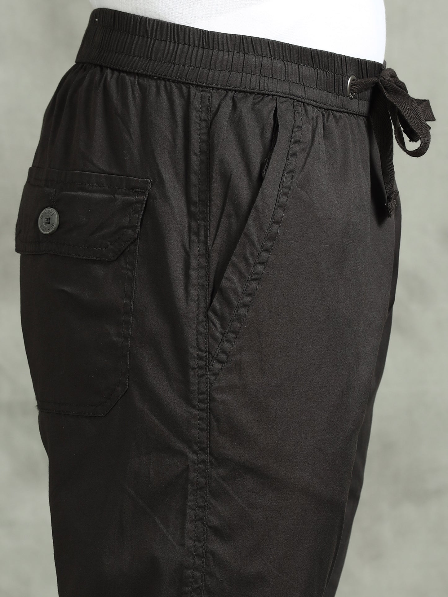 Elasticated Waist Zip Pocket Stretchable Grey Lounge Pants