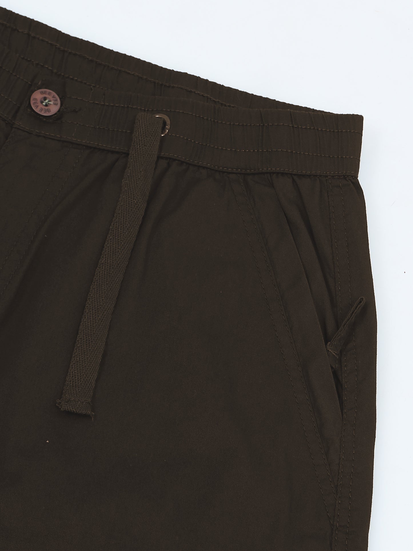 Elasticated Waist Zip Pocket Stretchable Olive Lounge Pants