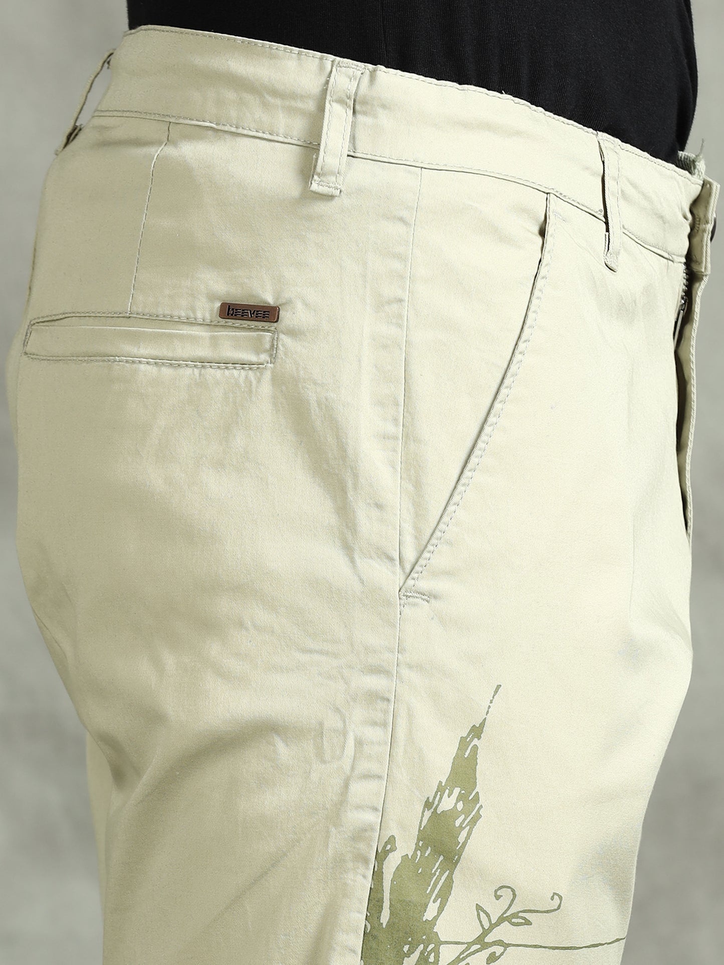 Printed Stretchable Green Shorts