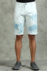 Printed Stretchable Sky Blue Shorts