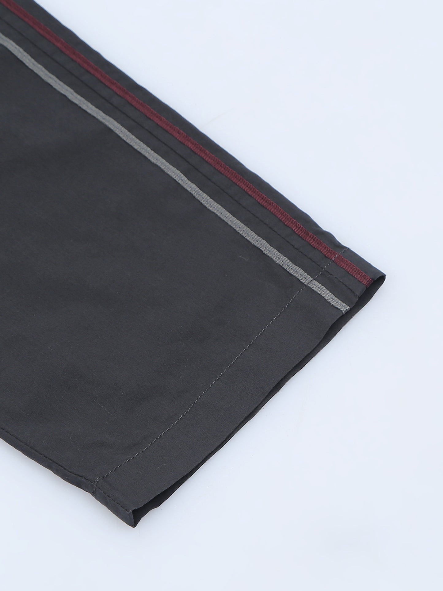 Elasticated Waist Zip Pocket Dark Grey Lounge Pants with Side Tape