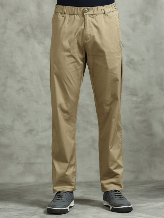 Olive Elasticated Waist Zip Pocket Stretchable Lounge Pants