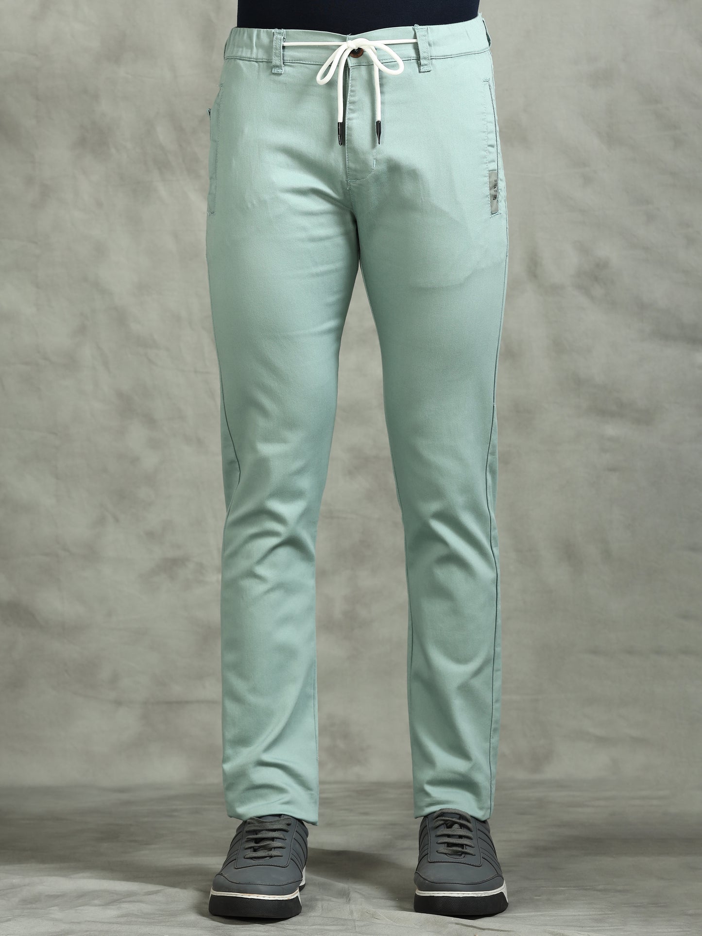 Zip Pocket Green Elasticated Stretchable Lounge Pants