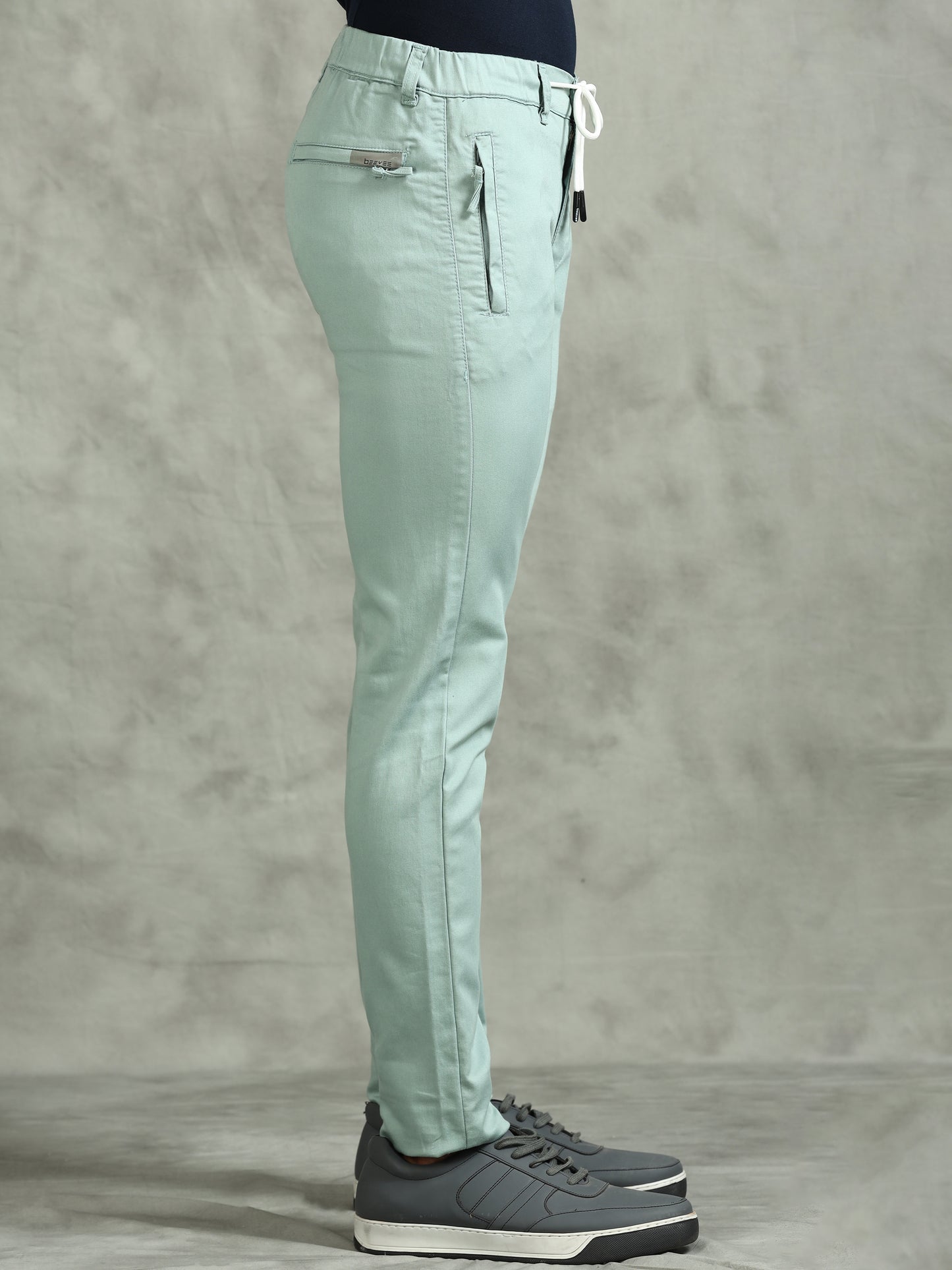 Zip Pocket Green Elasticated Stretchable Lounge Pants