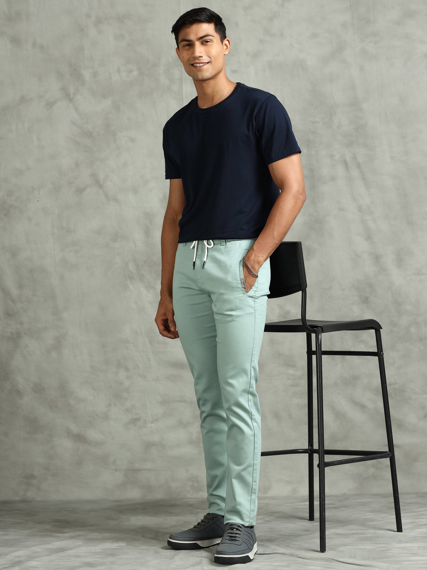 Zip Pocket Green Elasticated Stretchable Lounge Pants