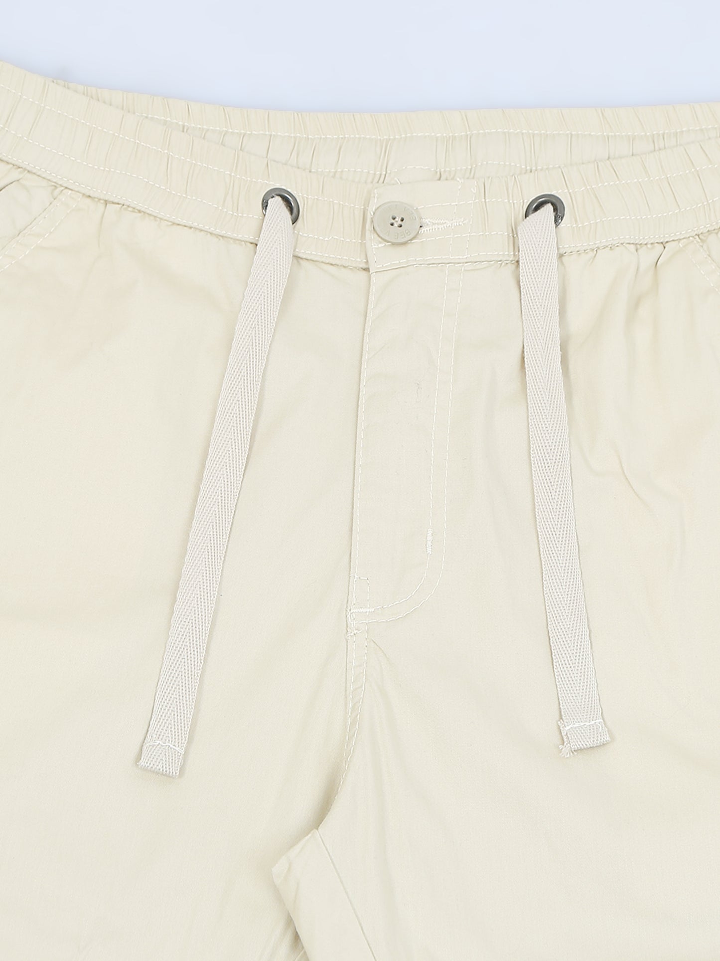 Elasticated Waist Zip Pocket Stretchable Beige Lounge Pants