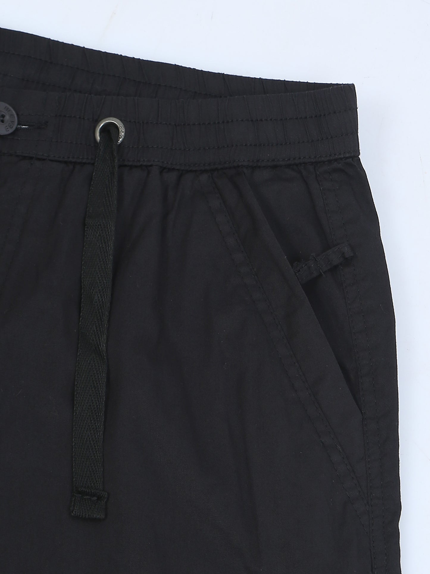 Elasticated Waist Zip Pocket Stretchable Black Lounge Pants