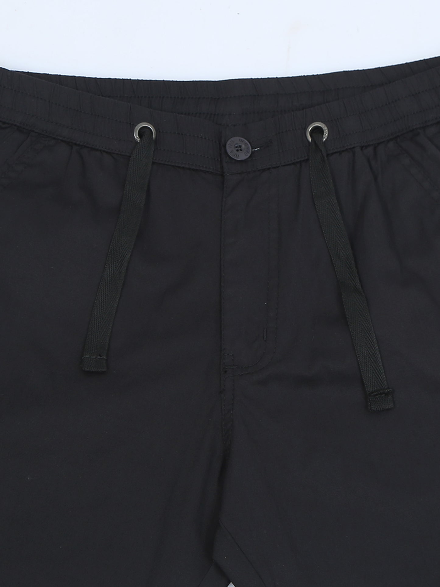 Elasticated Waist Zip Pocket Stretchable Black Lounge Pants