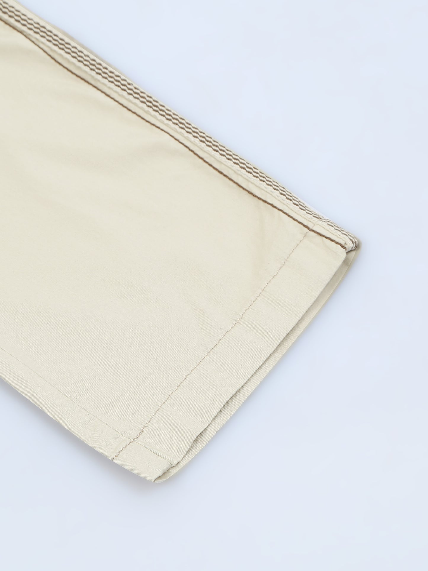 Elasticated Waist Zip Pocket Stretchable Beige Lounge Pants with Side Tape