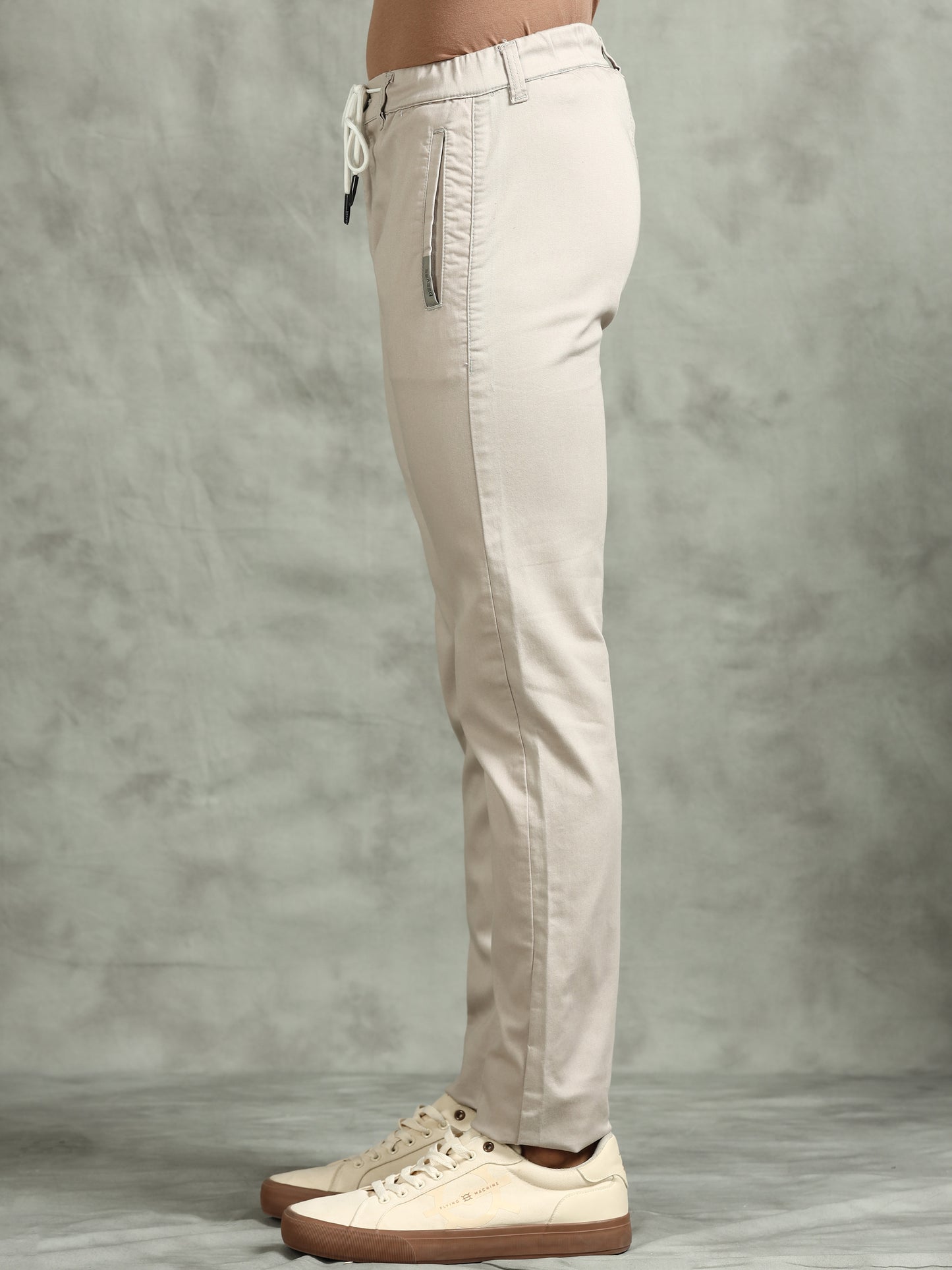 Zip Pocket Grey Elasticated Stretchable Lounge Pants