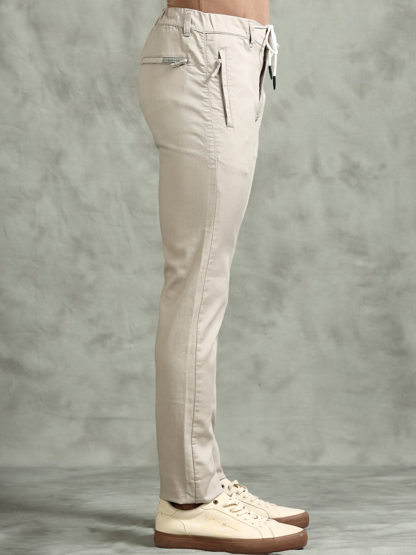 Zip Pocket Grey Elasticated Stretchable Lounge Pants