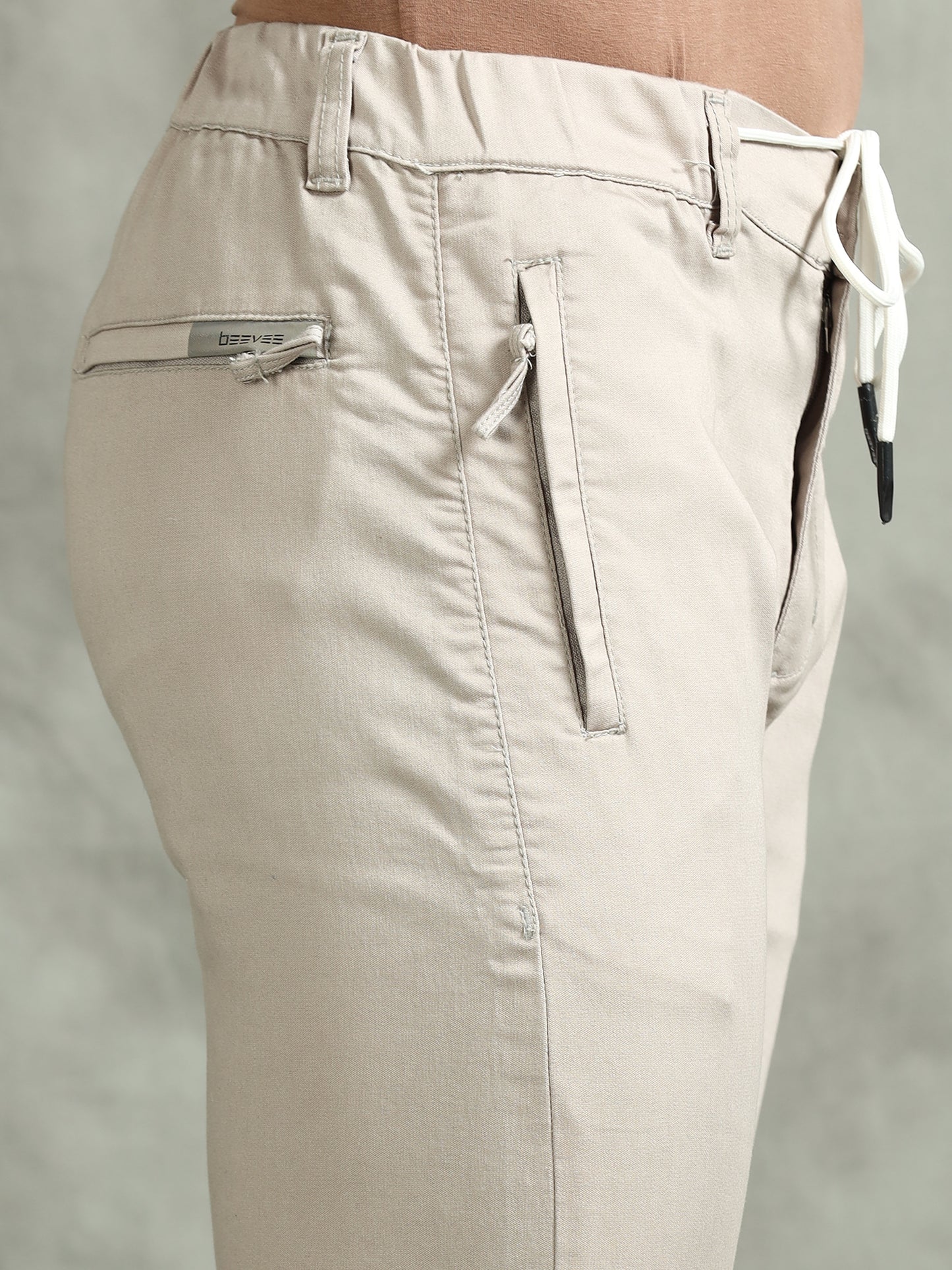Zip Pocket Grey Elasticated Stretchable Lounge Pants
