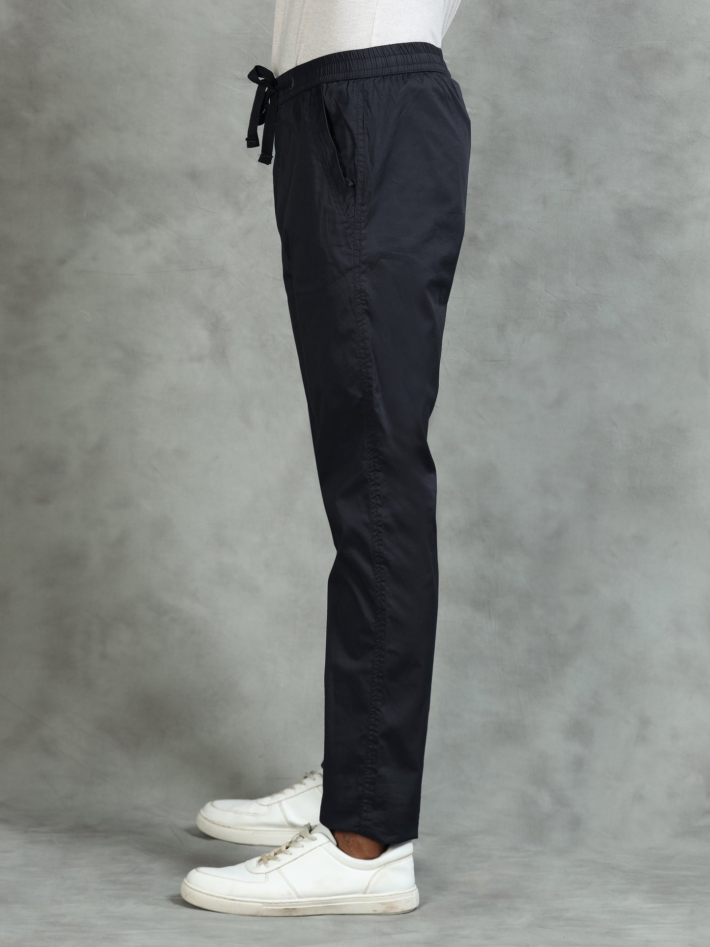 Elasticated Waist Zip Pocket Stretchable Navy Lounge Pants