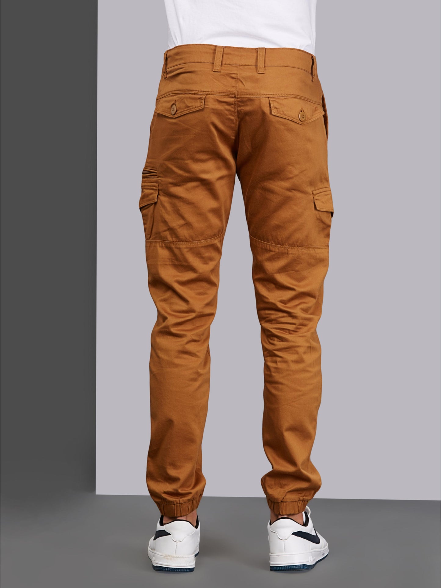 Multi Pocket Stretchable Beige Cargo