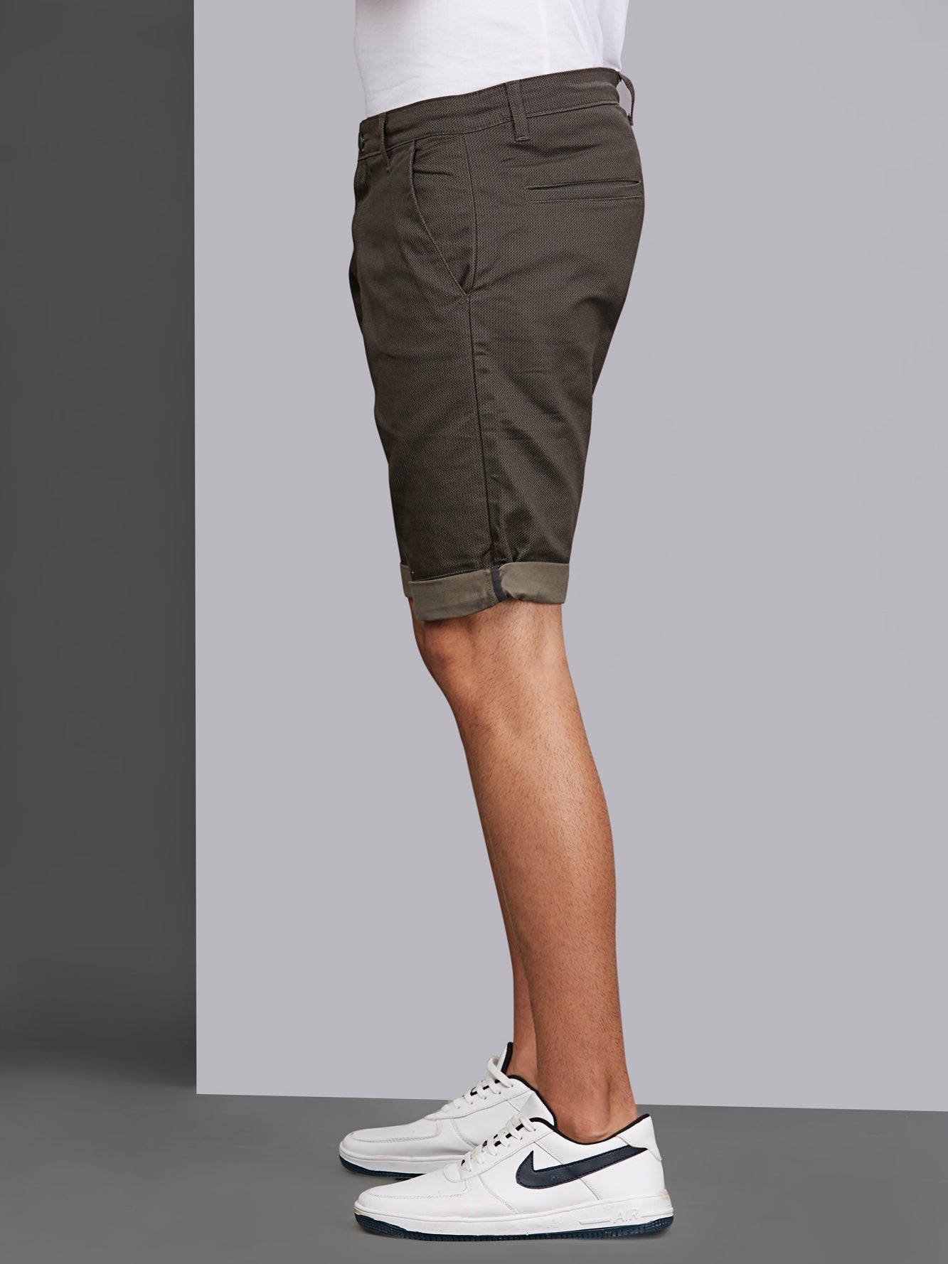 Printed Olive Stretchable Shorts