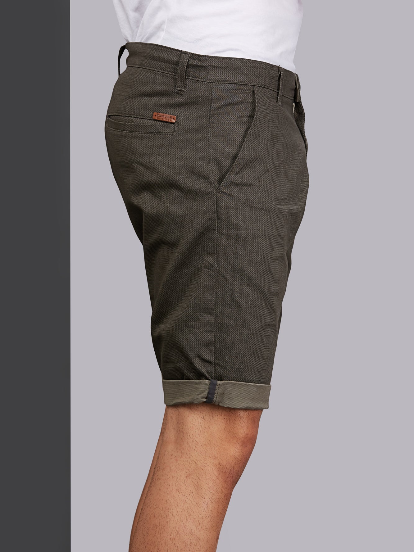 Printed Olive Stretchable Shorts