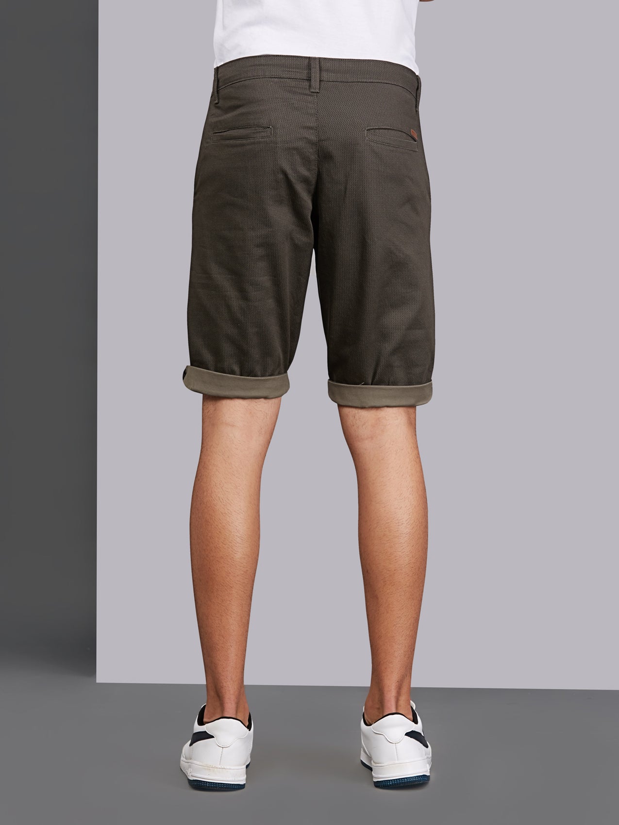 Printed Olive Stretchable Shorts