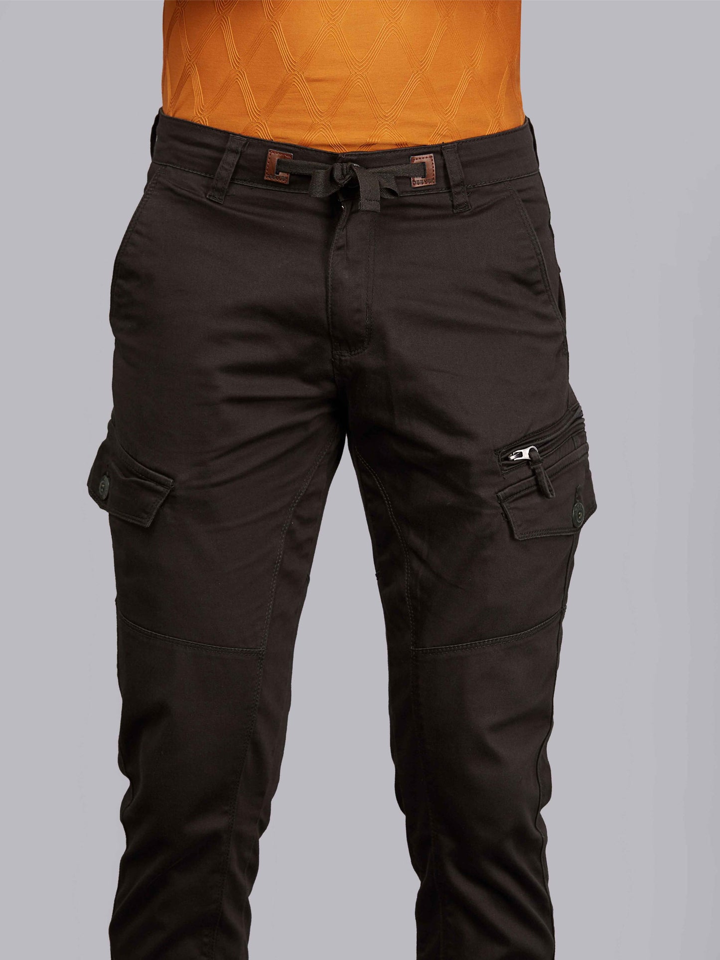 Multi Pocket Stretchable Olive Cargo