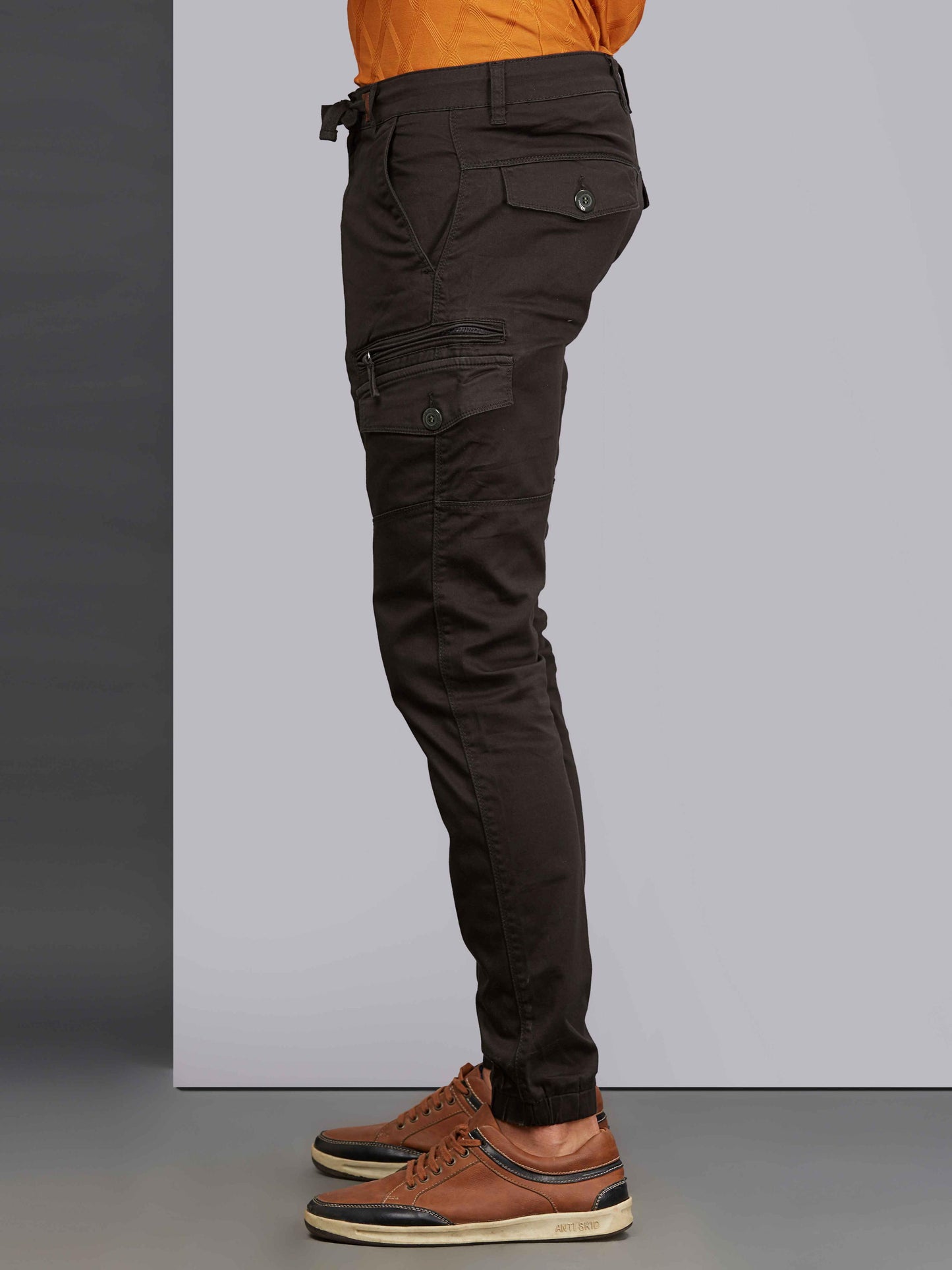 Multi Pocket Stretchable Olive Cargo