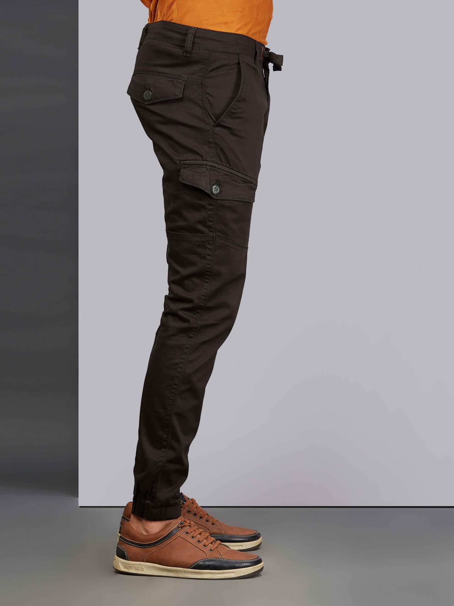 Multi Pocket Stretchable Olive Cargo