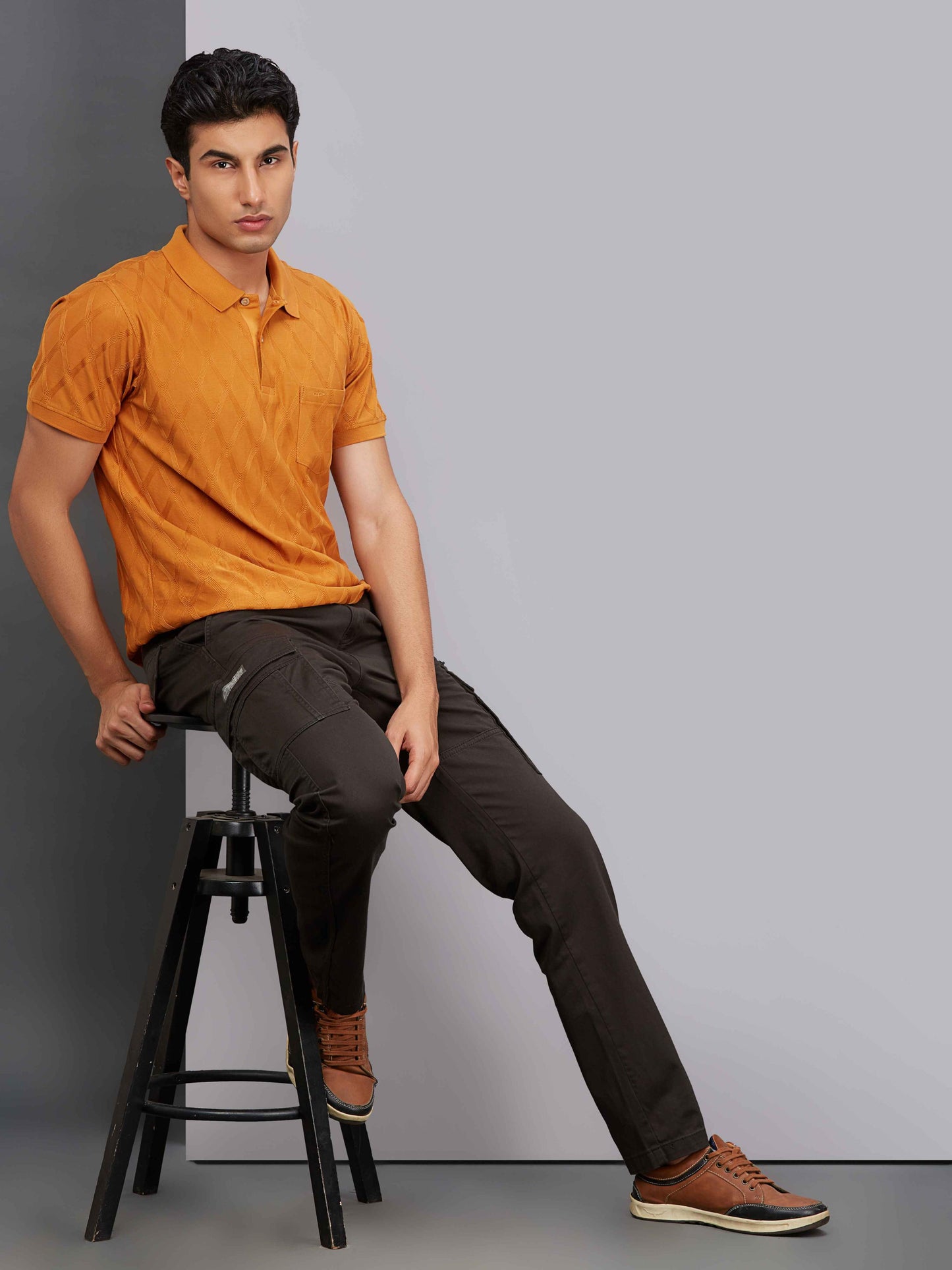 Zip Pocket Stretchable Olive Cargo