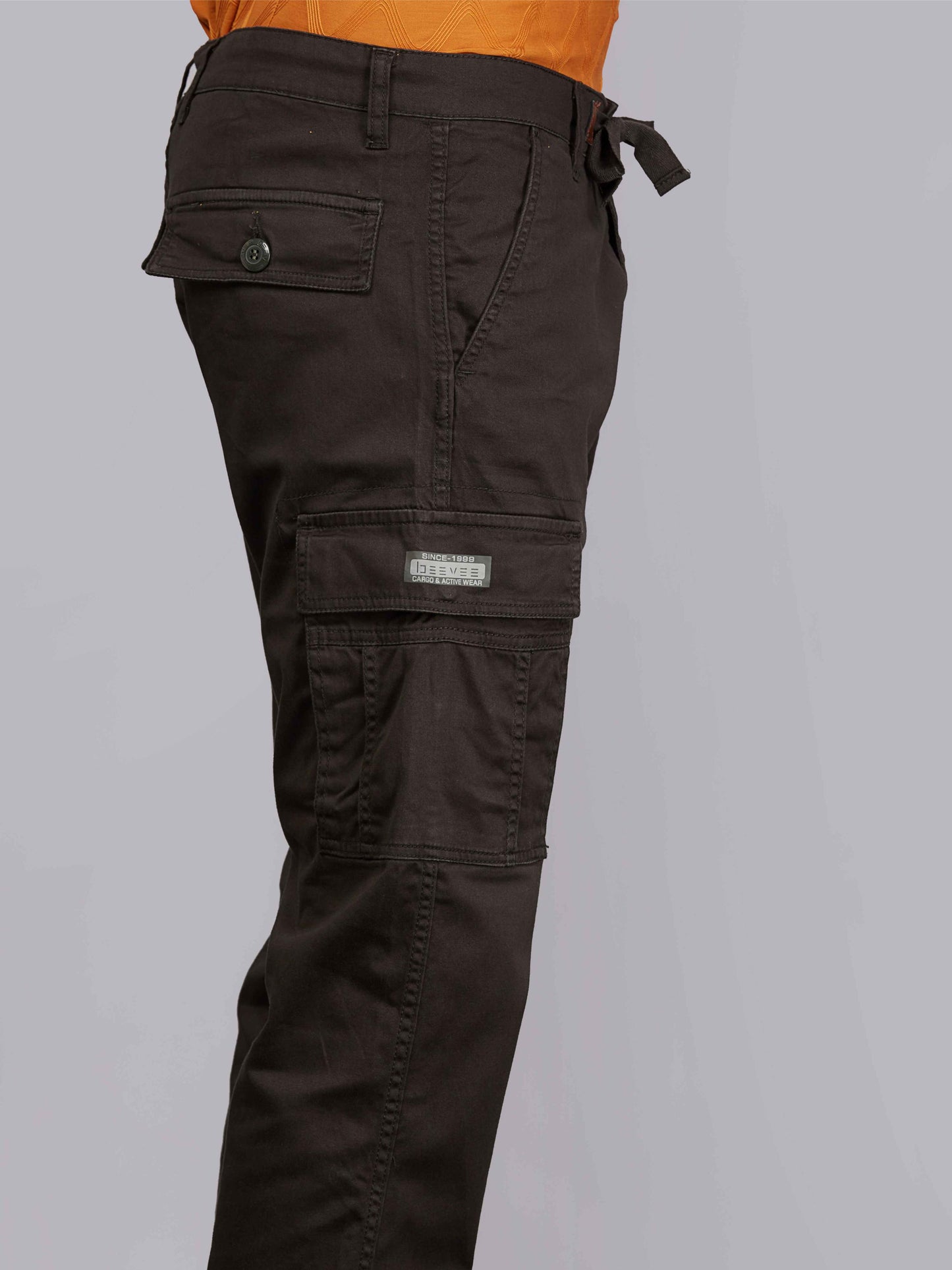 Zip Pocket Stretchable Olive Cargo