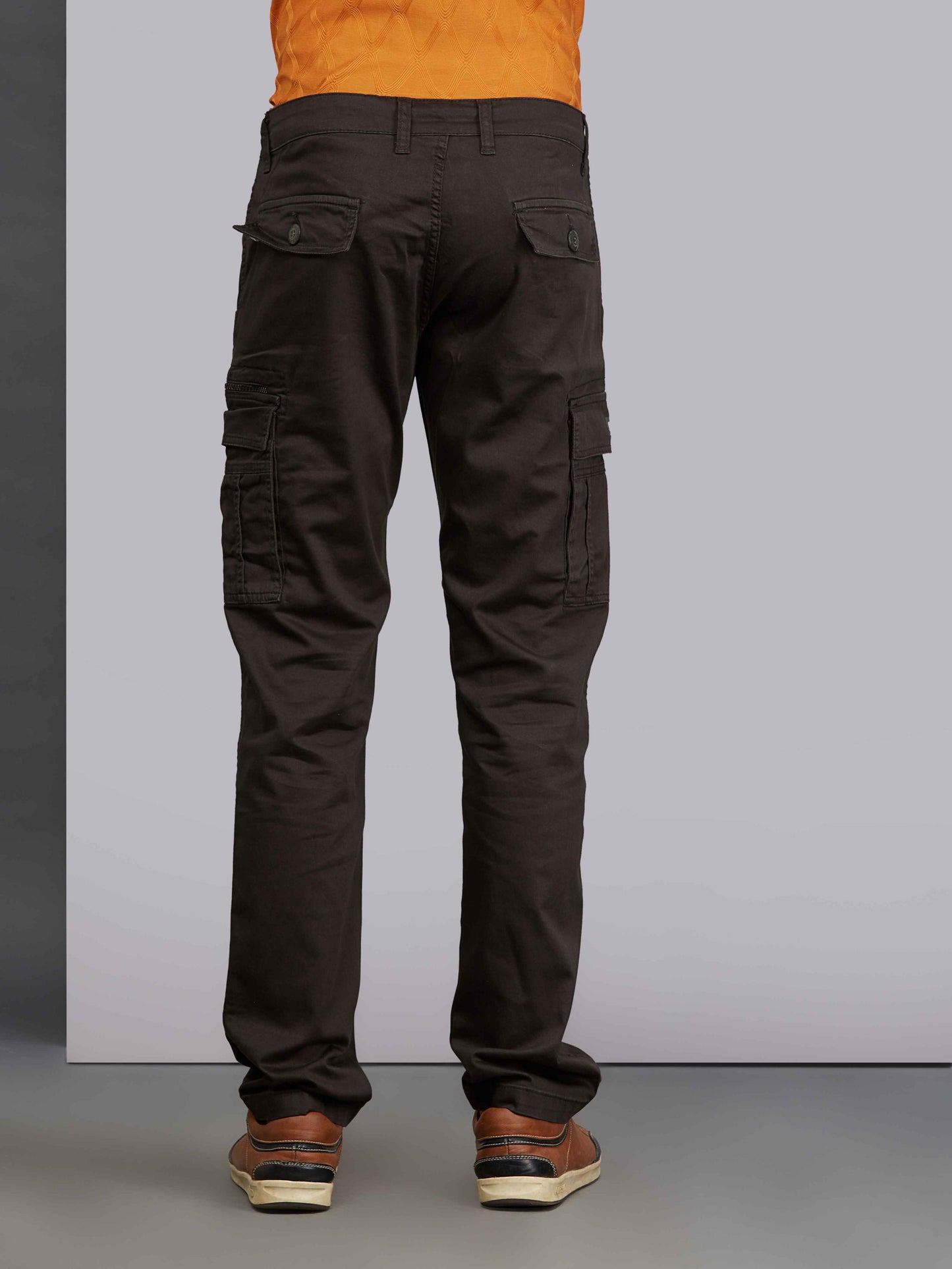Zip Pocket Stretchable Olive Cargo