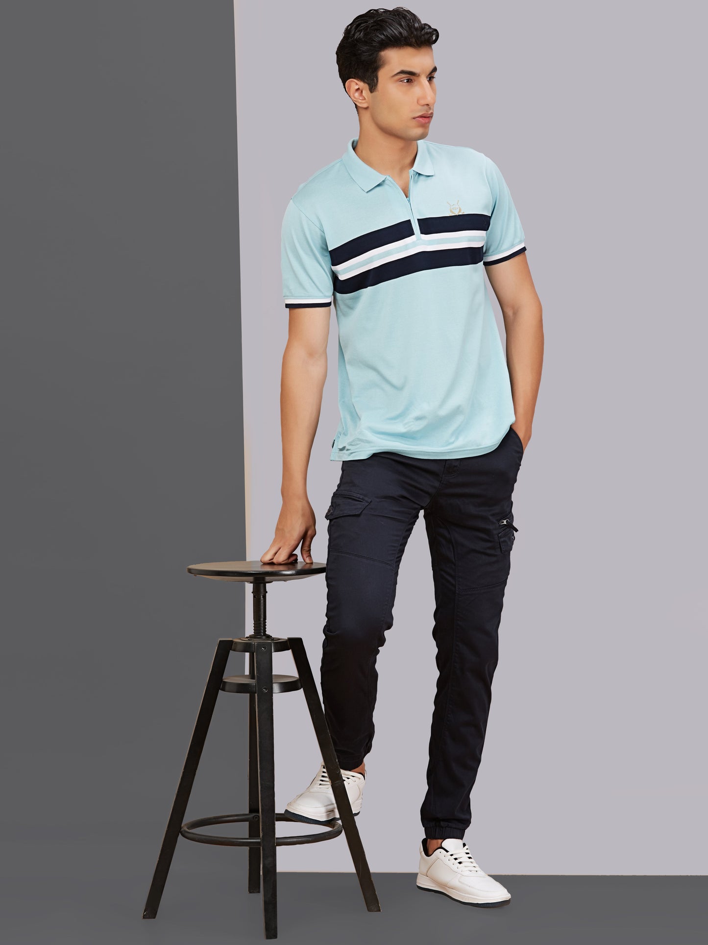 Multi Pocket Stretchable Navy Cargo