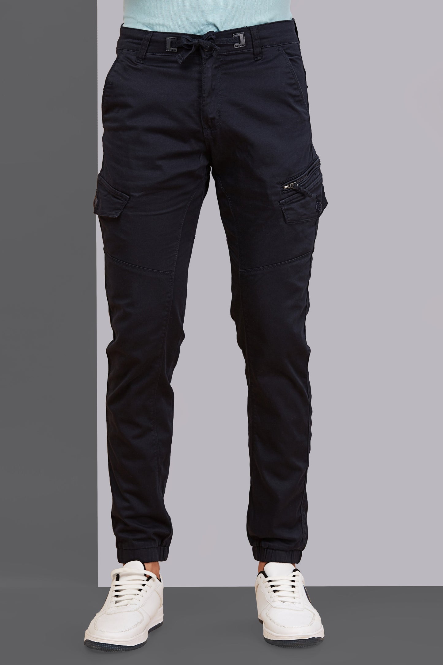 Multi Pocket Stretchable Navy Cargo