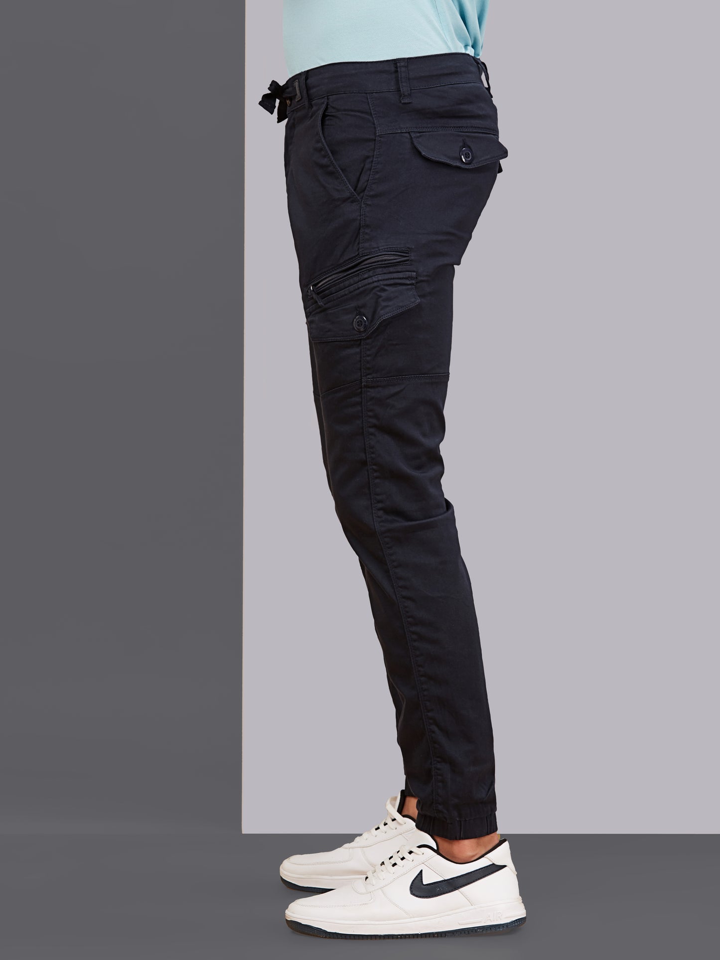 Multi Pocket Stretchable Navy Cargo