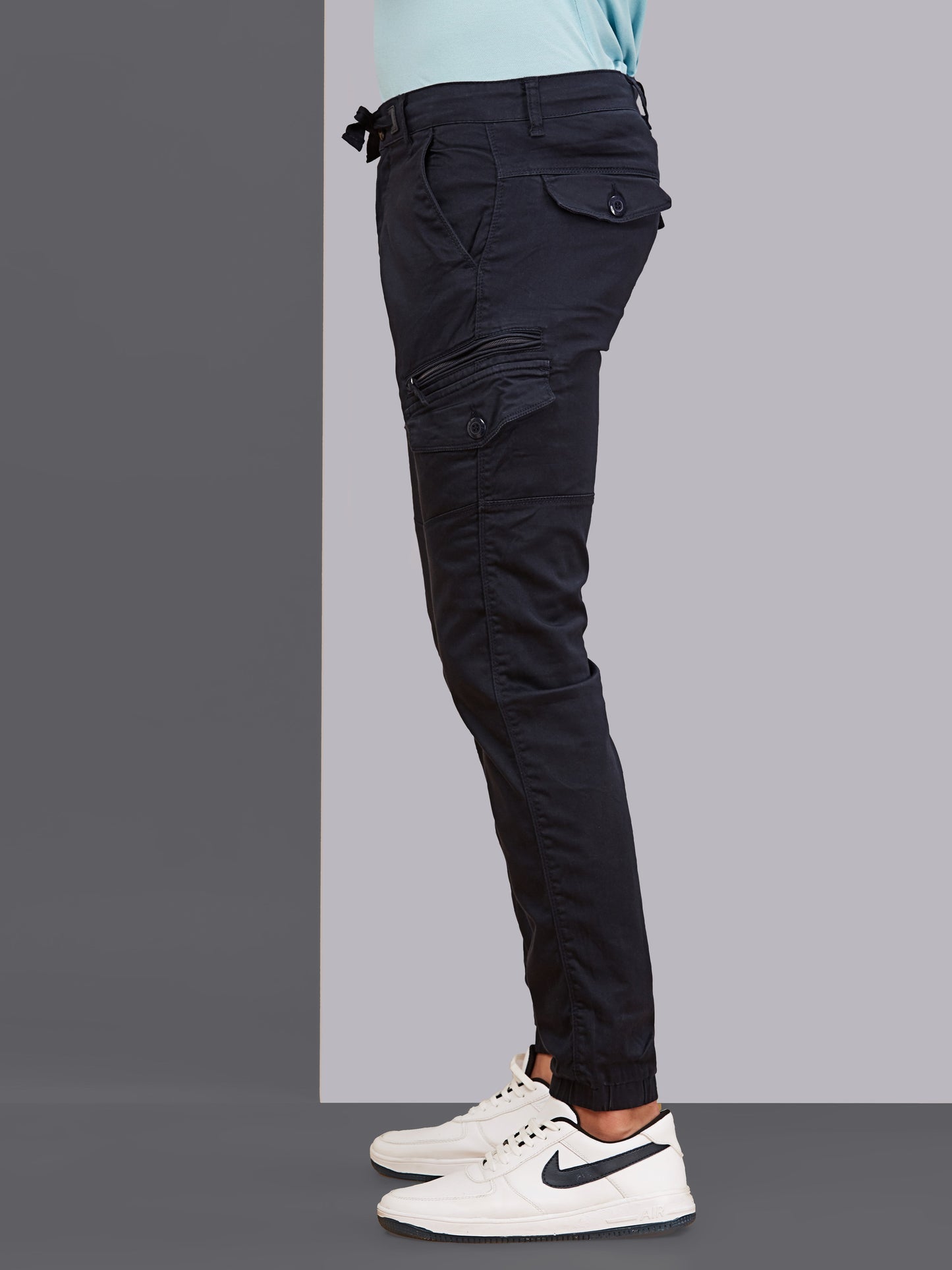 Multi Pocket Stretchable Navy Cargo
