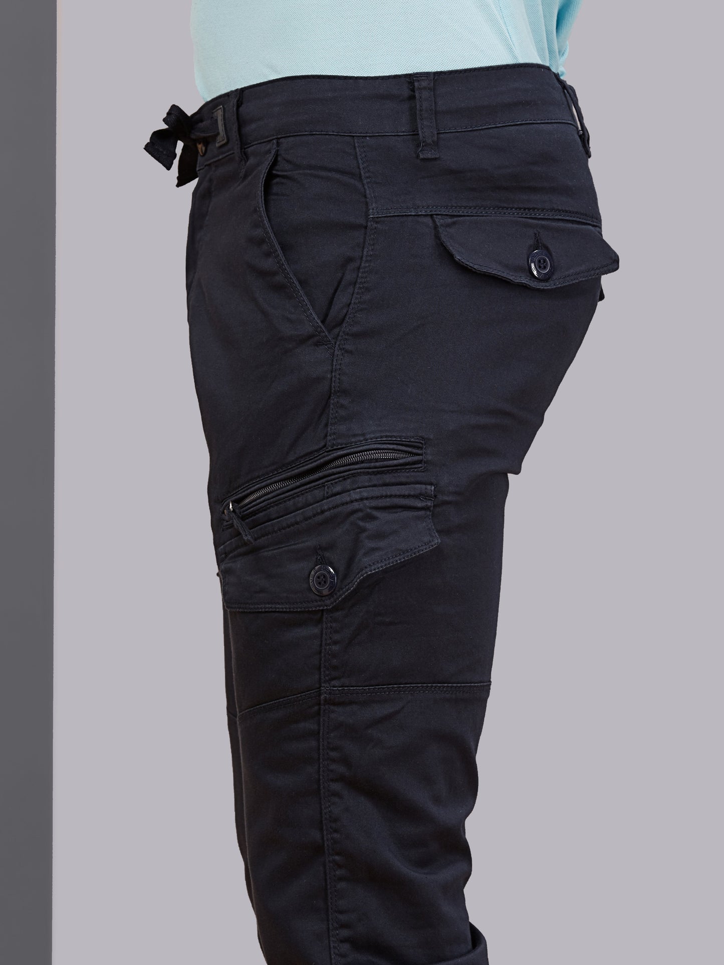 Multi Pocket Stretchable Navy Cargo